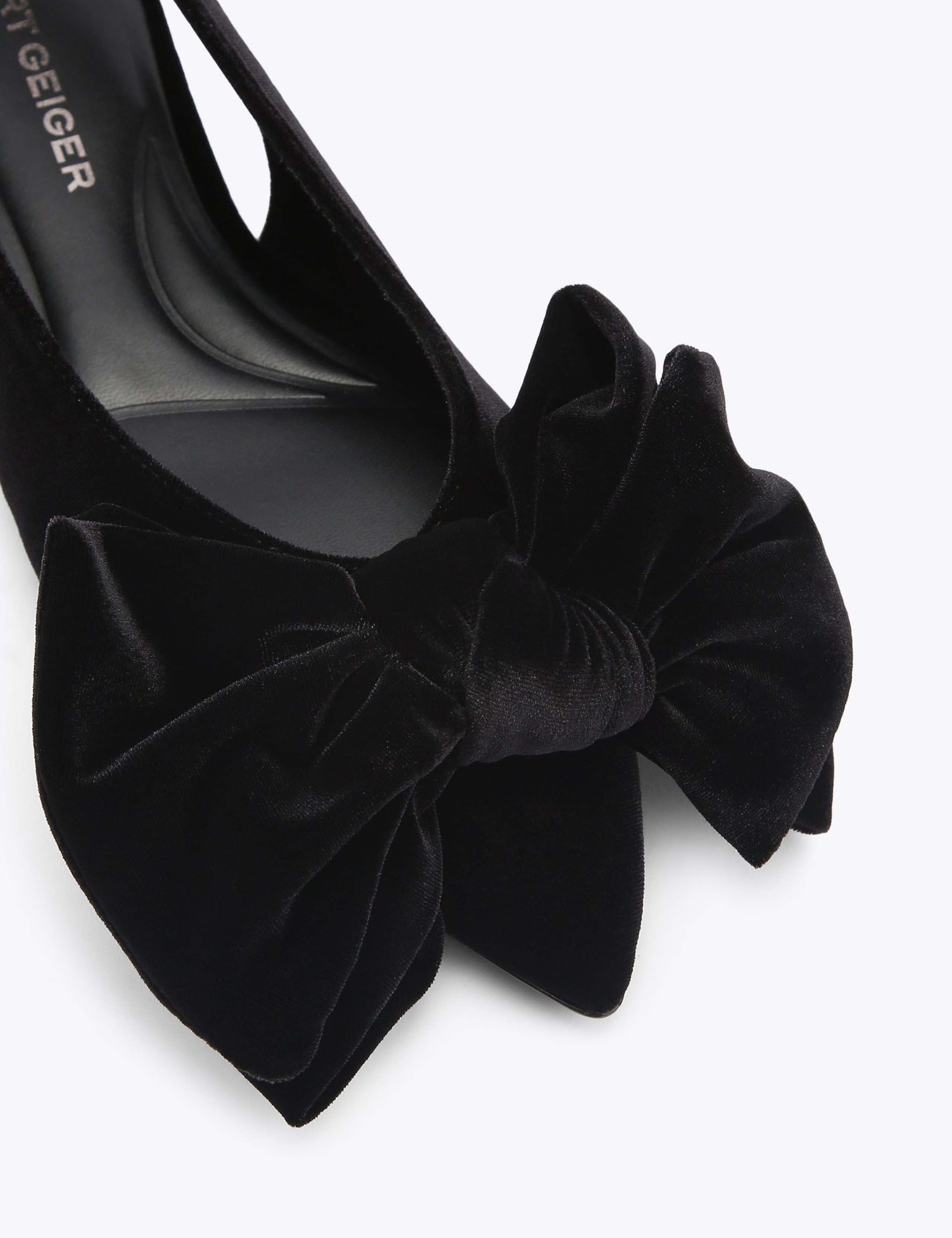 Velvet Bow Flat Pointed Mules 4 of 5
