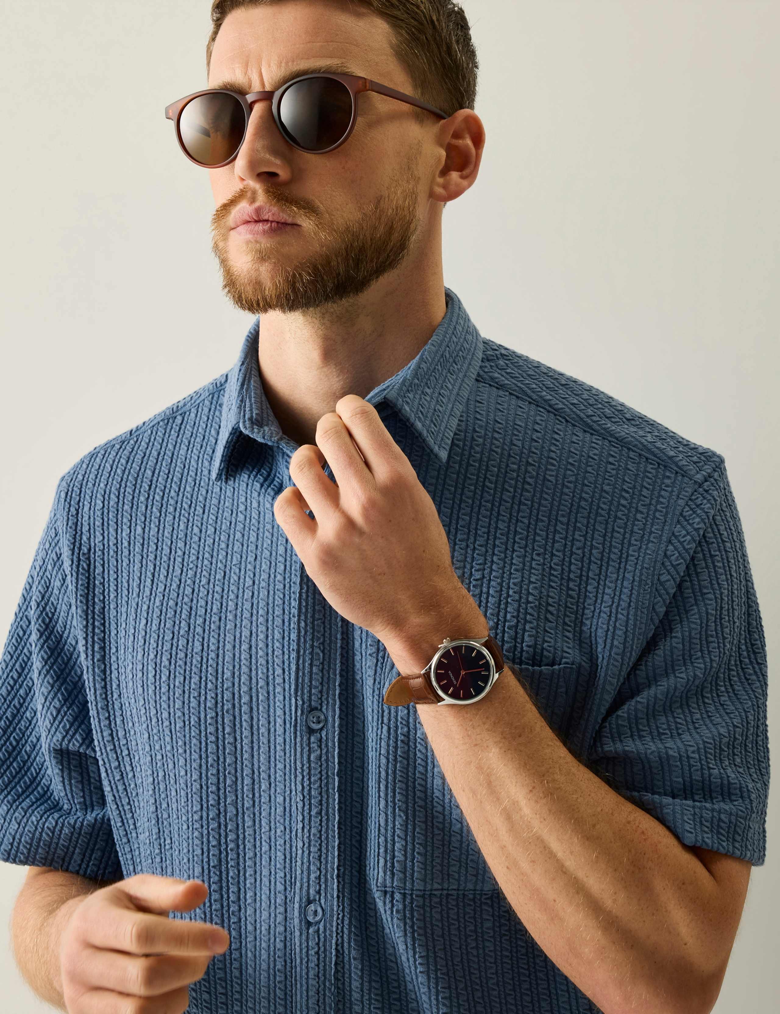 Camilo Relaxed Fit Seersucker Short Sleeve Shirt 3 of 6