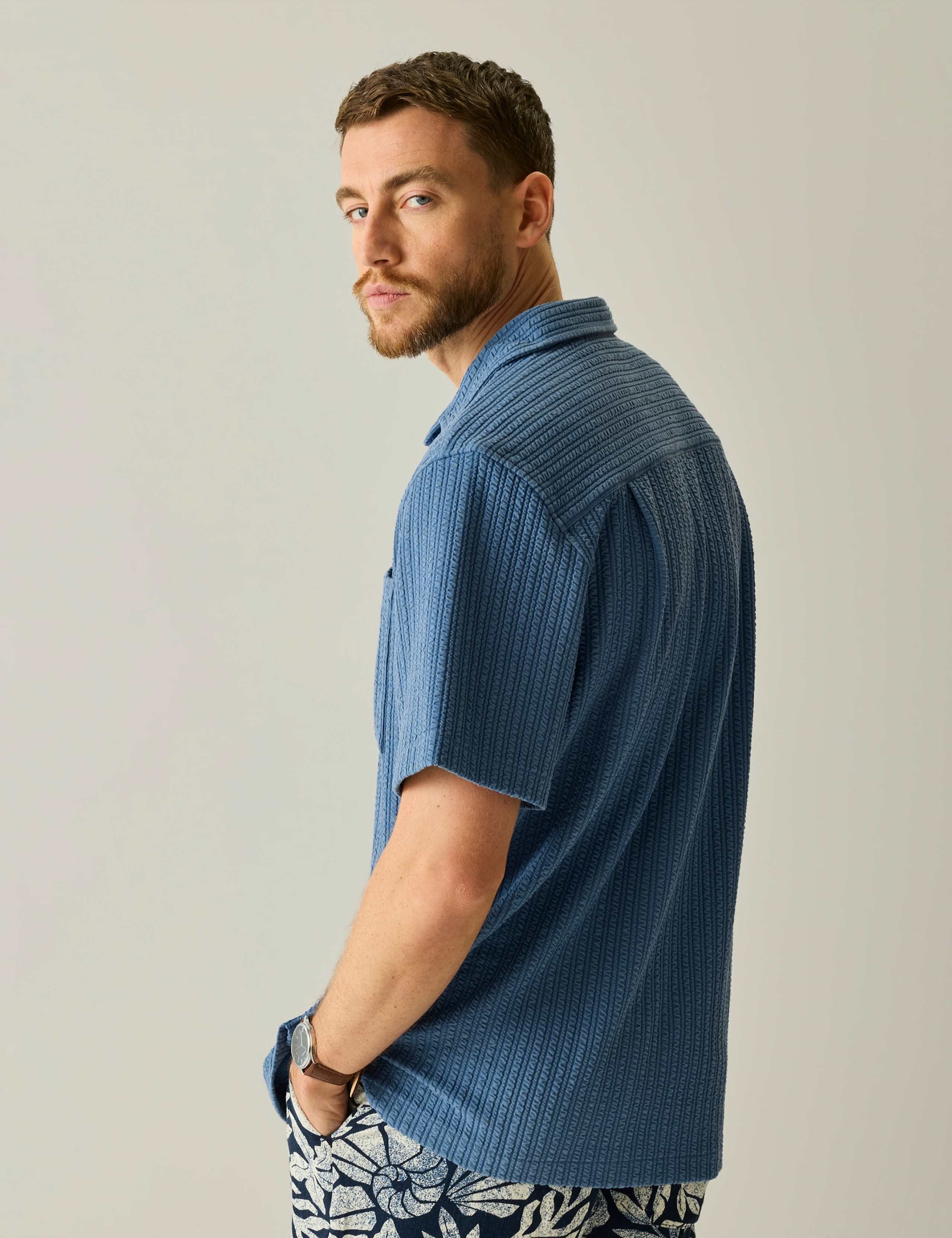 Camilo Relaxed Fit Seersucker Short Sleeve Shirt 4 of 6