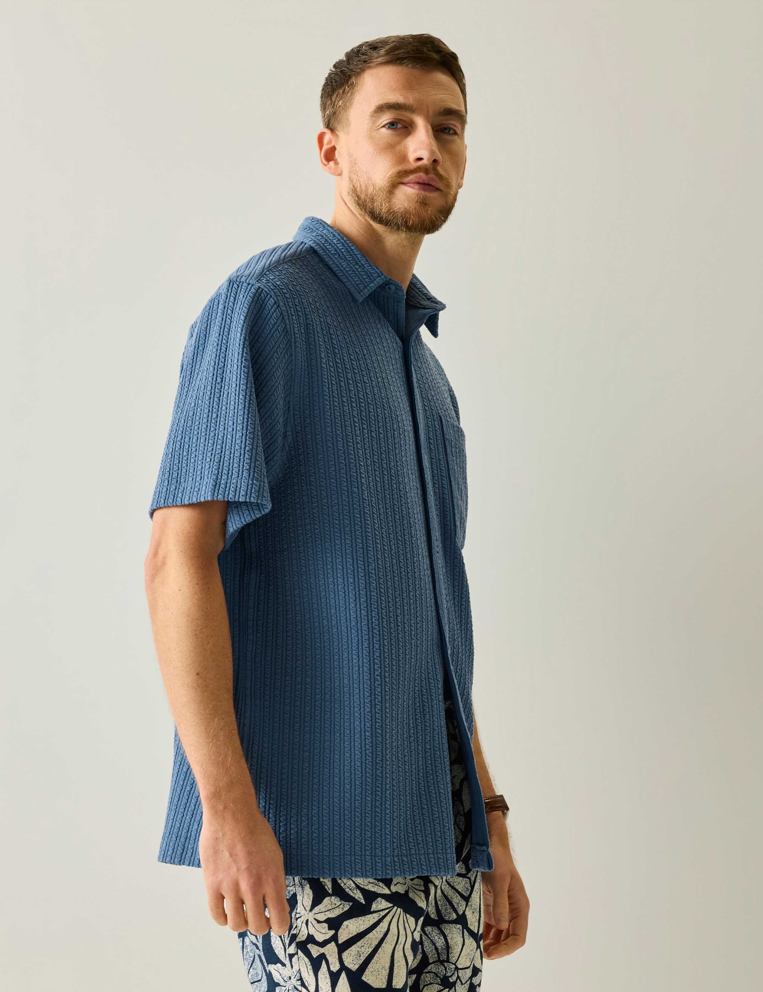 Camilo Relaxed Fit Seersucker Short Sleeve Shirt 5 of 6