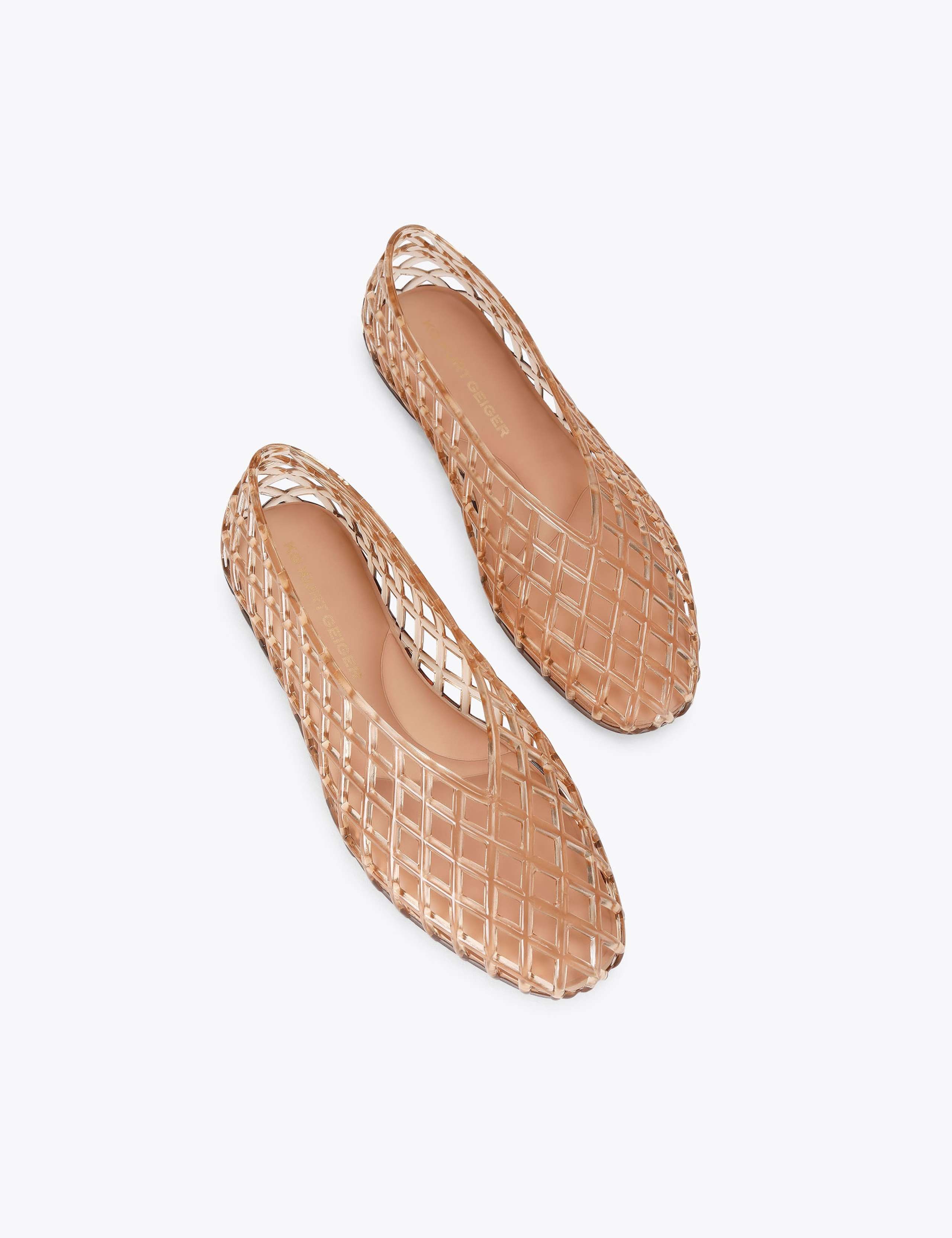 Flat Square Toe Jelly Ballet Pumps 2 of 4