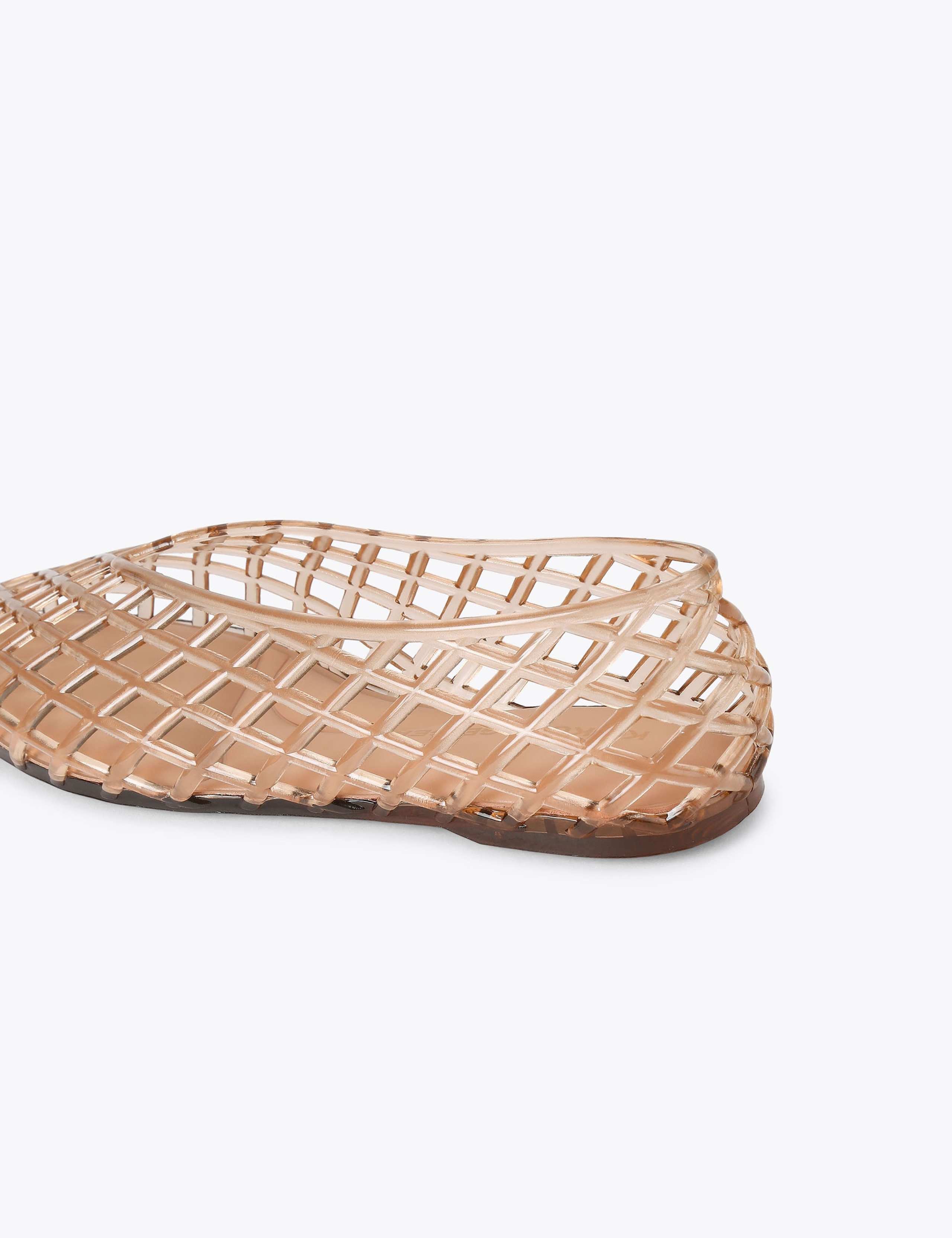 Flat Square Toe Jelly Ballet Pumps 3 of 4