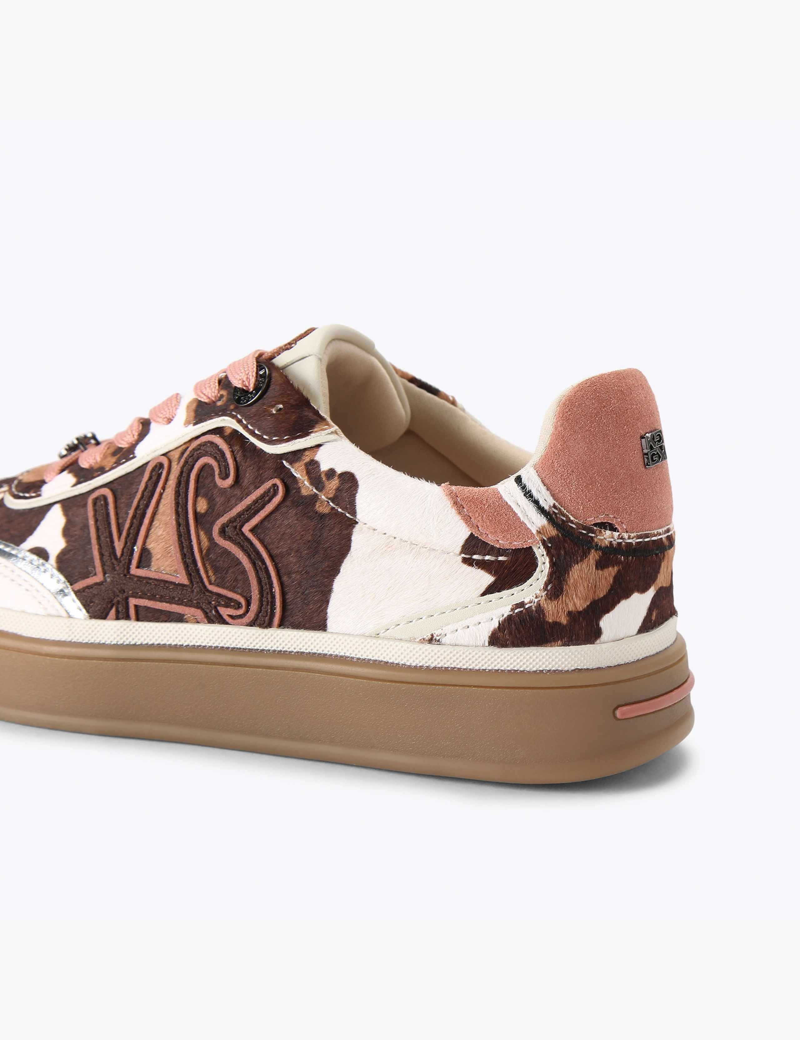 Leather Animal Print Side Detail Trainers 2 of 4