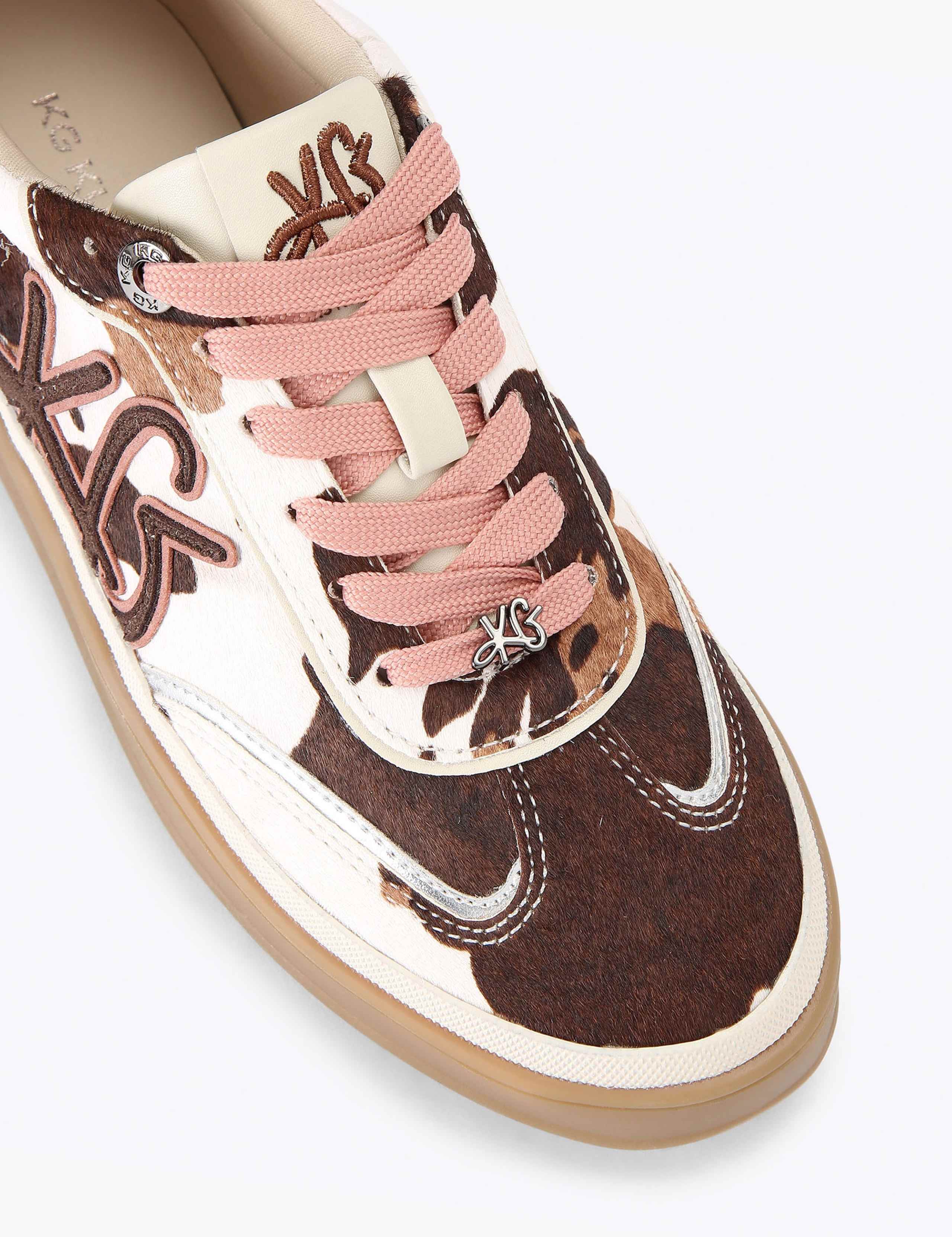 Leather Animal Print Side Detail Trainers 3 of 4