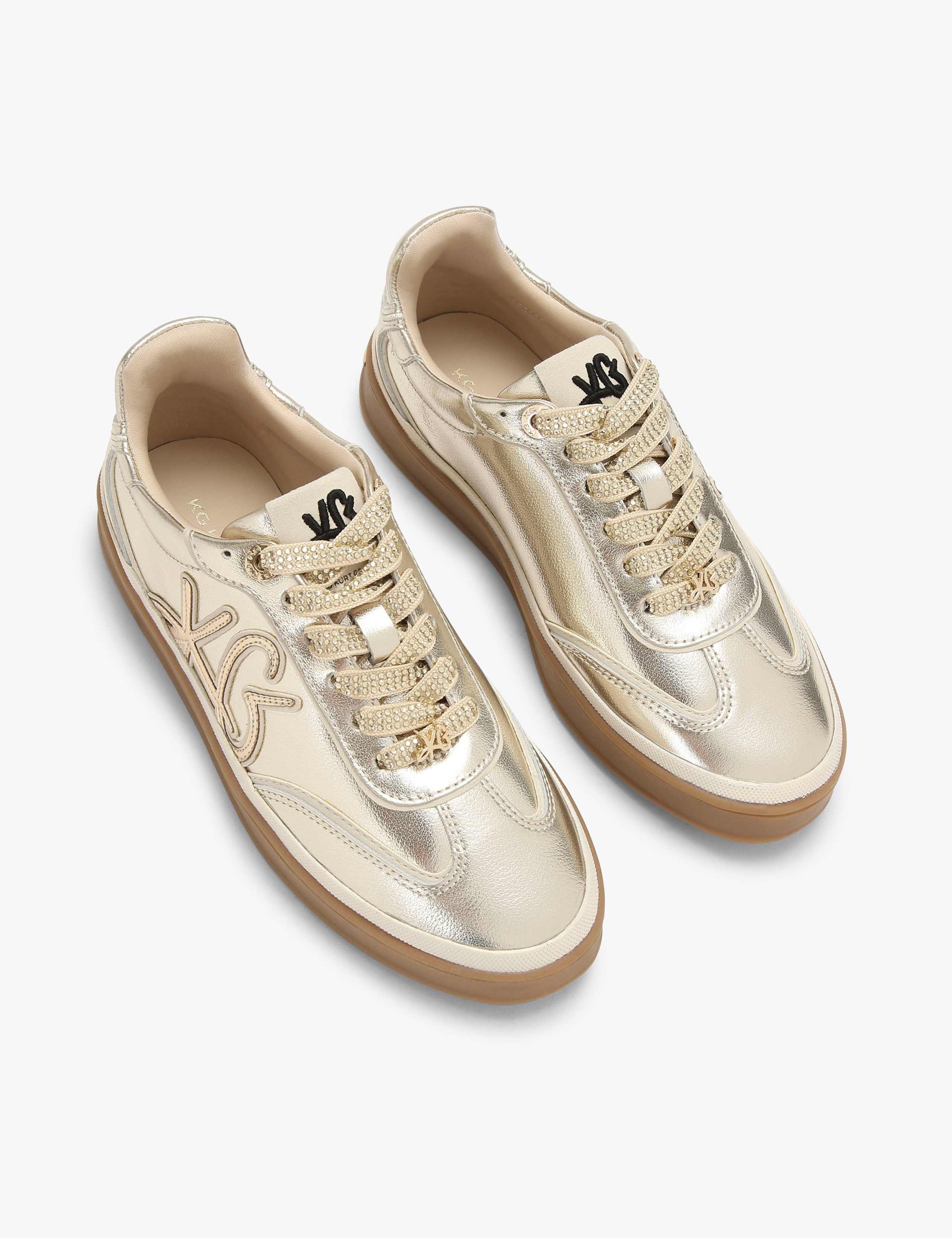 Leather Metallic Side Detail Trainers 2 of 4