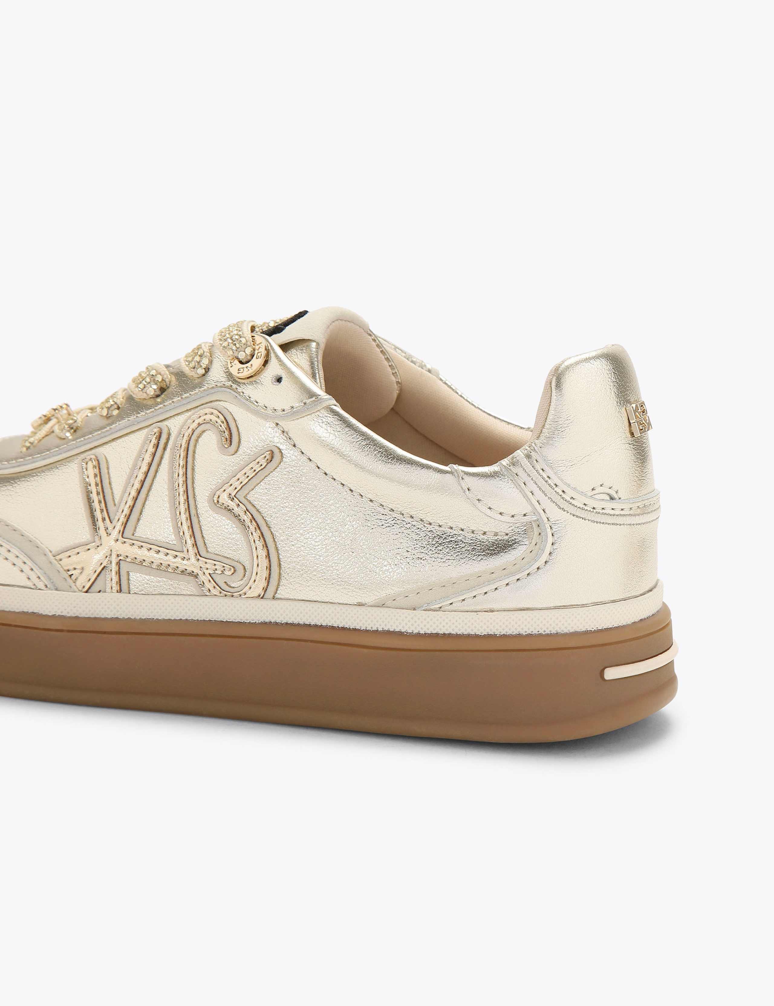 Leather Metallic Side Detail Trainers 3 of 4