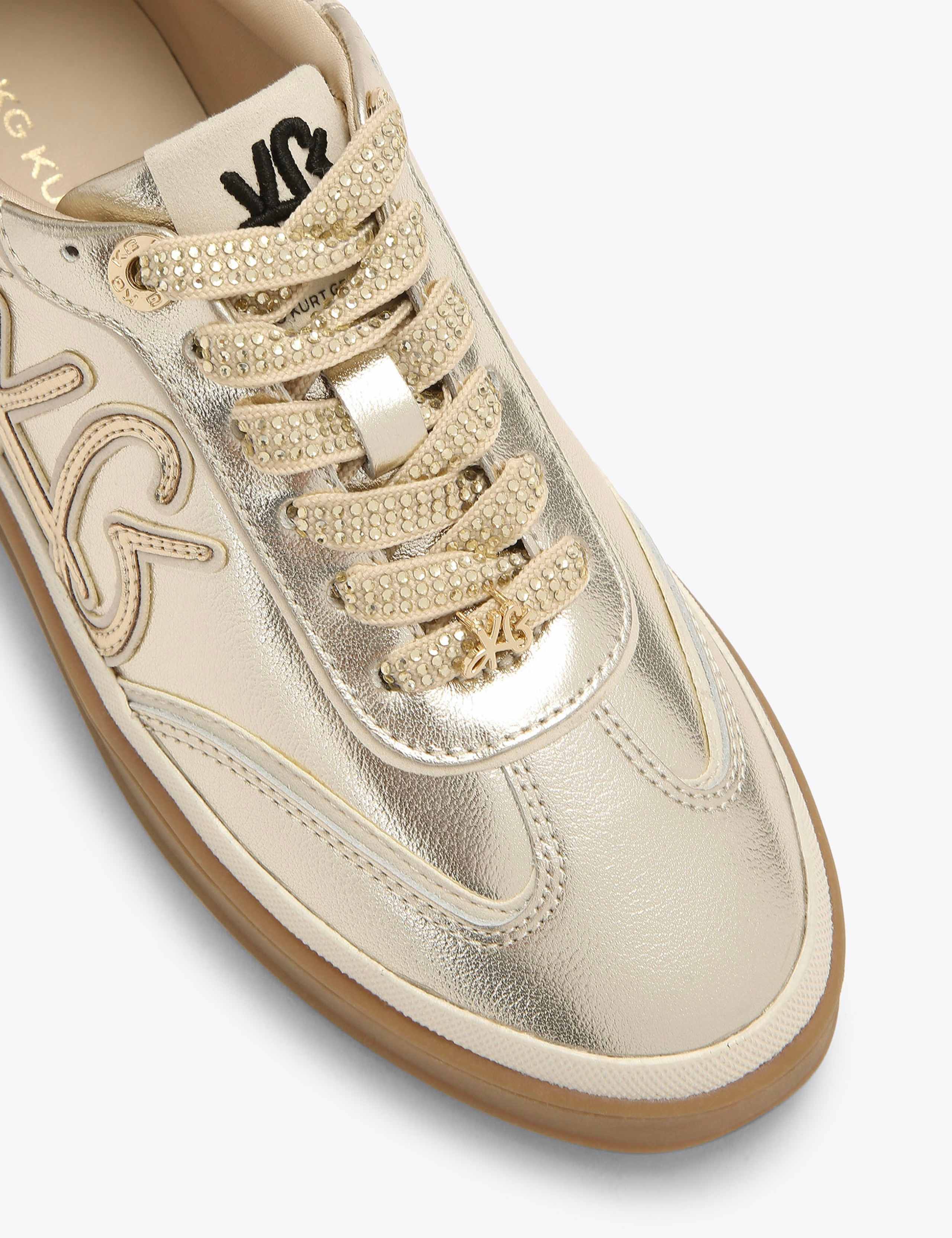 Leather Metallic Side Detail Trainers 4 of 4