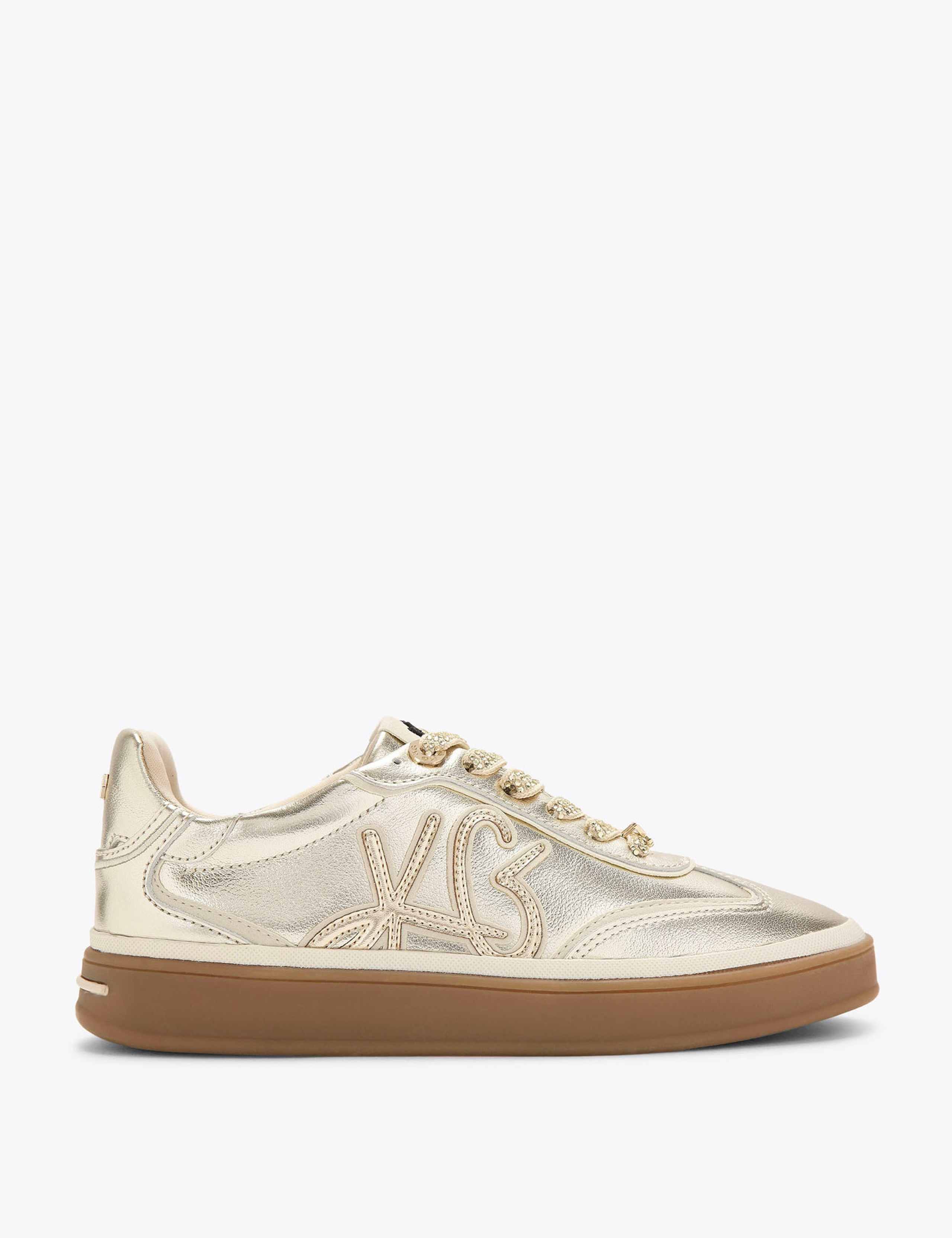 Leather Metallic Side Detail Trainers 1 of 4