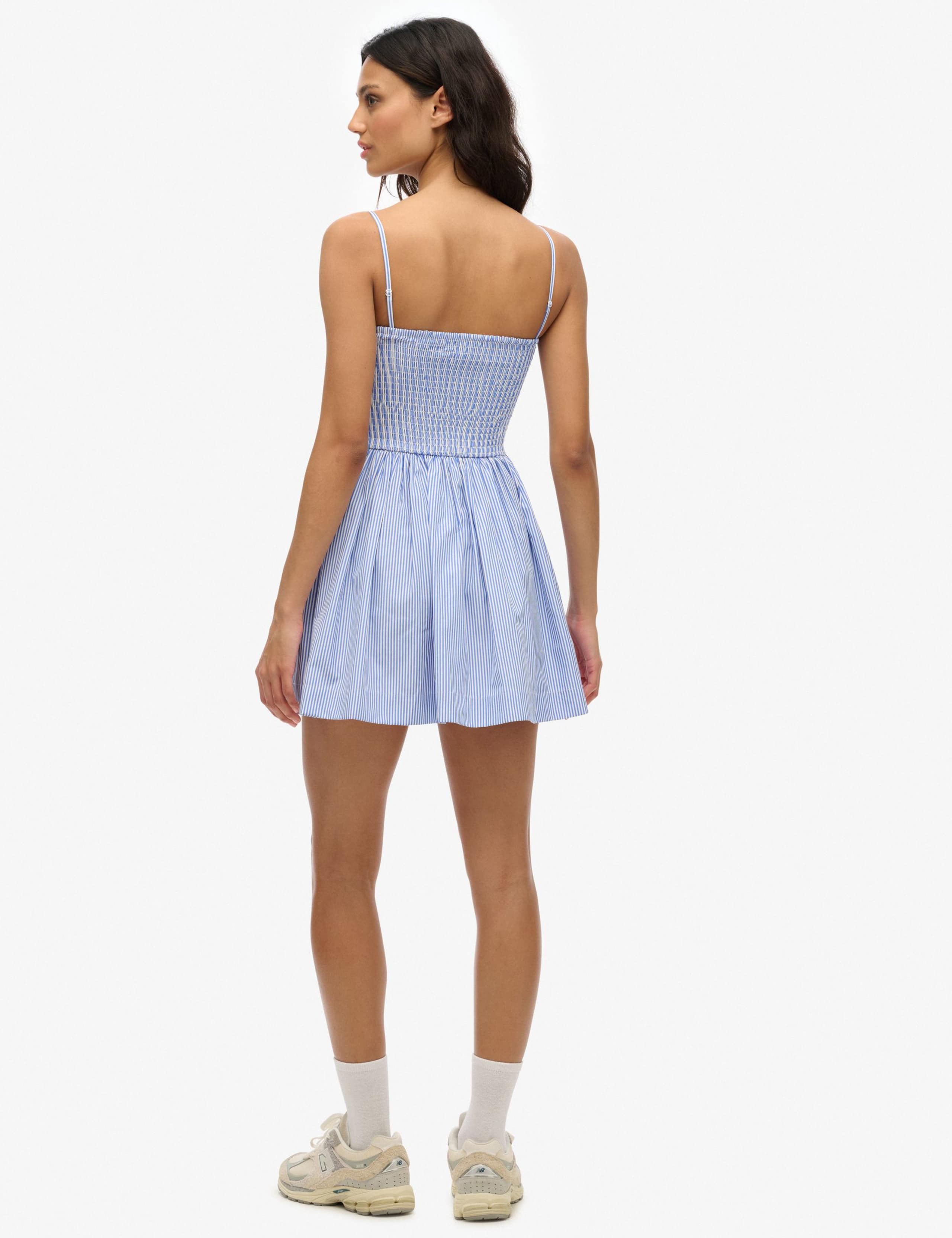 Striped Sweetheart Neckline Strappy Mini Cami Dress 4 of 7