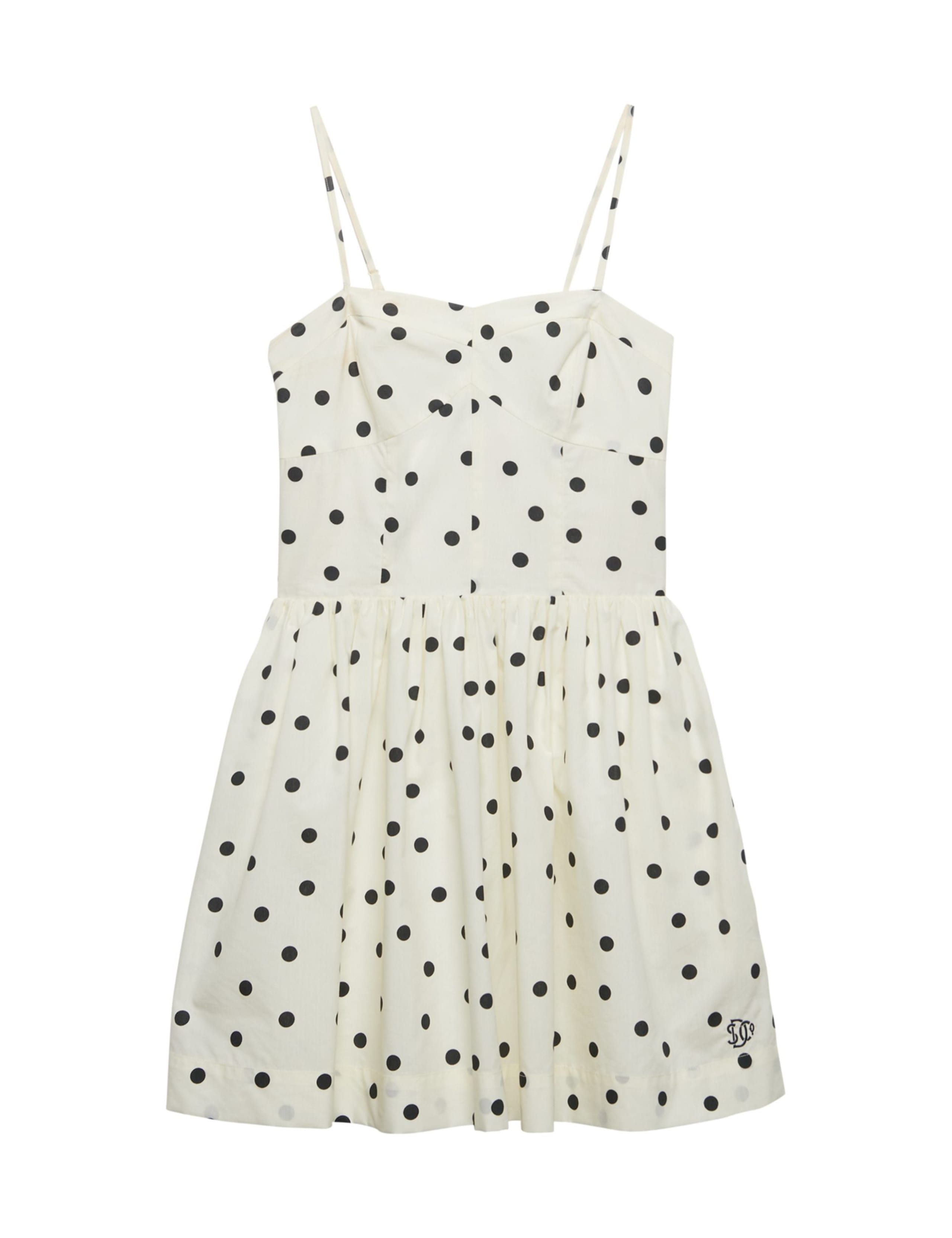 Polk Dot Sweetheart Neckline Strappy Mini Skater Dress 2 of 8