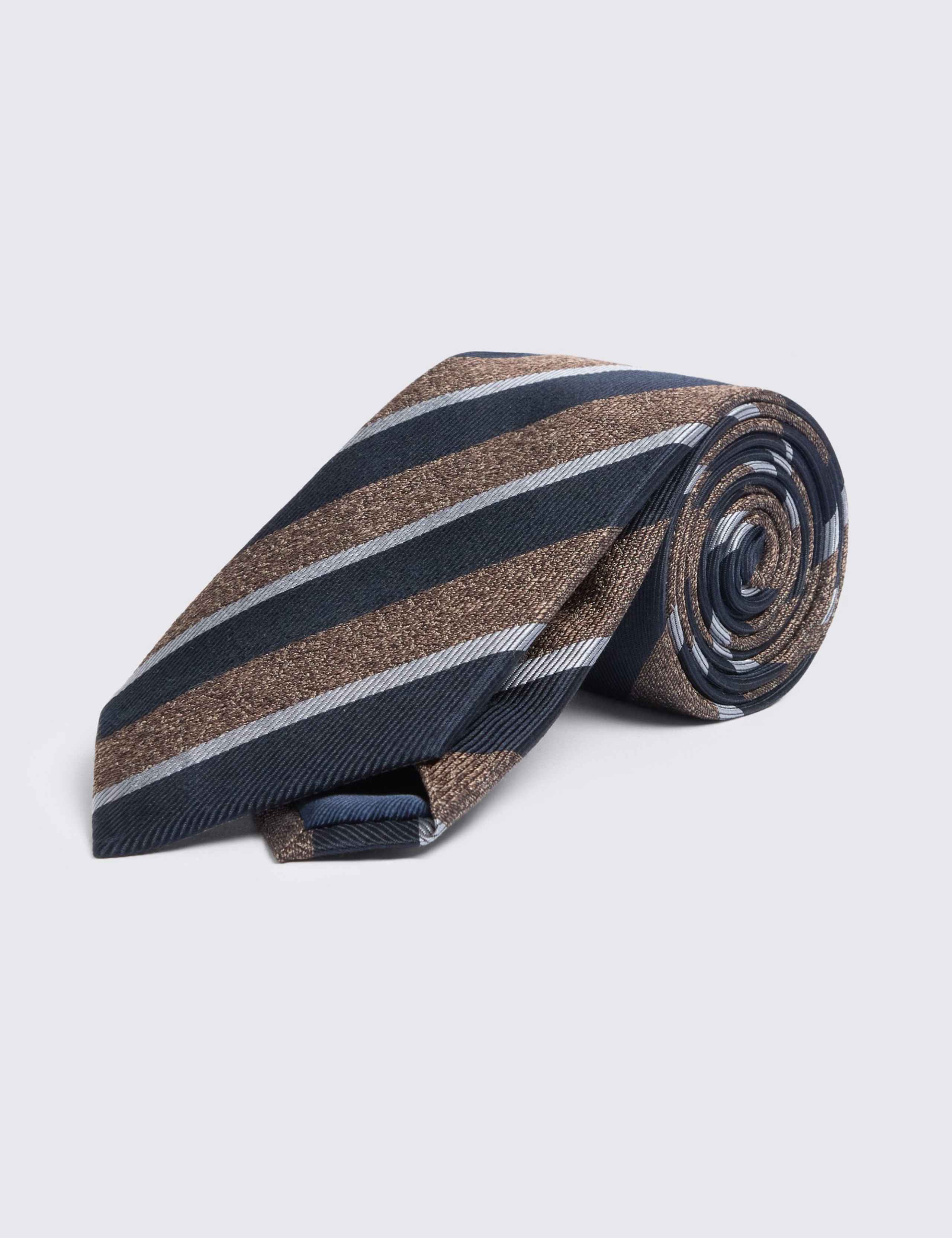 Striped Pure Silk Tie 2 of 2