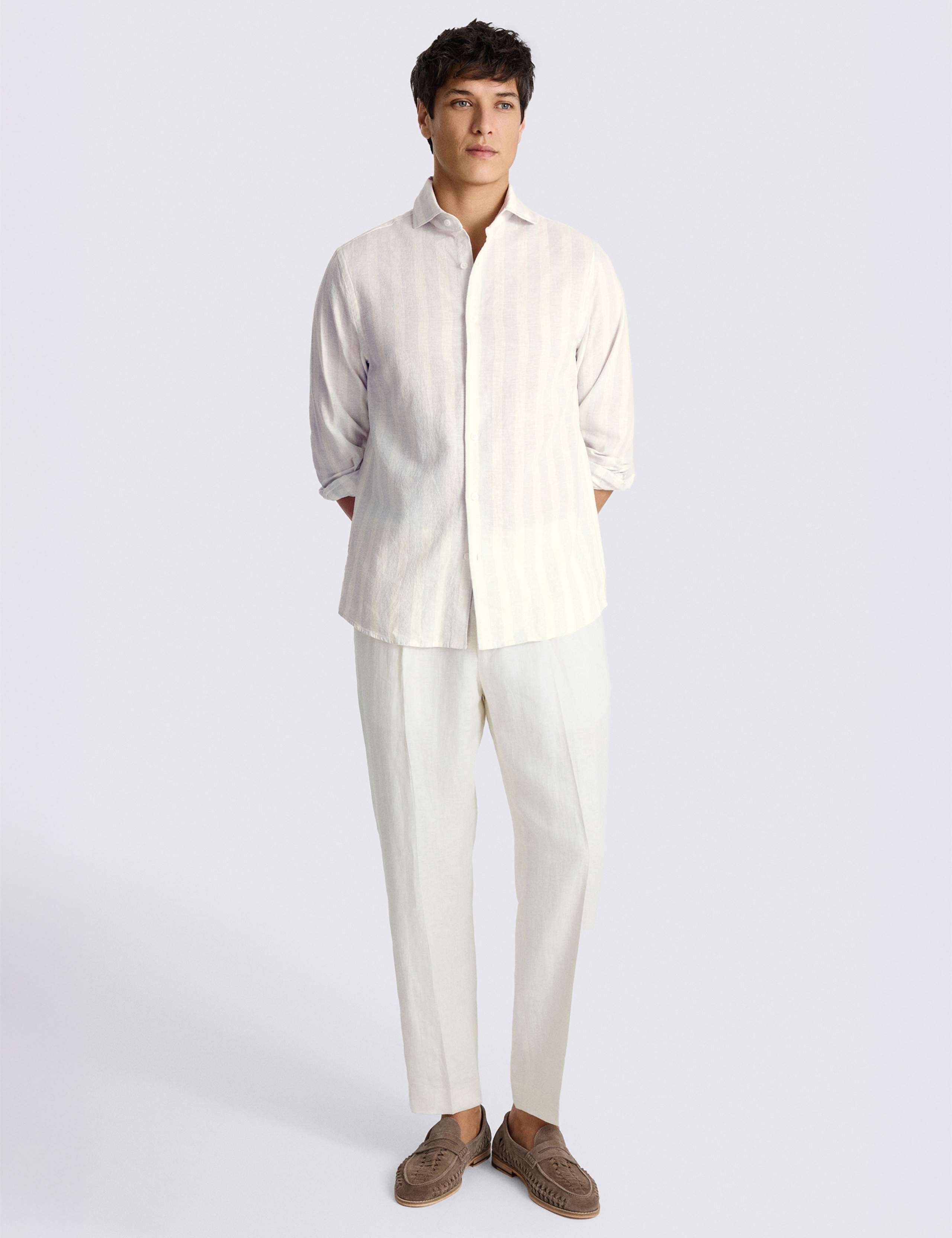 Cotton Linen Blend Striped Shirt 3 of 4