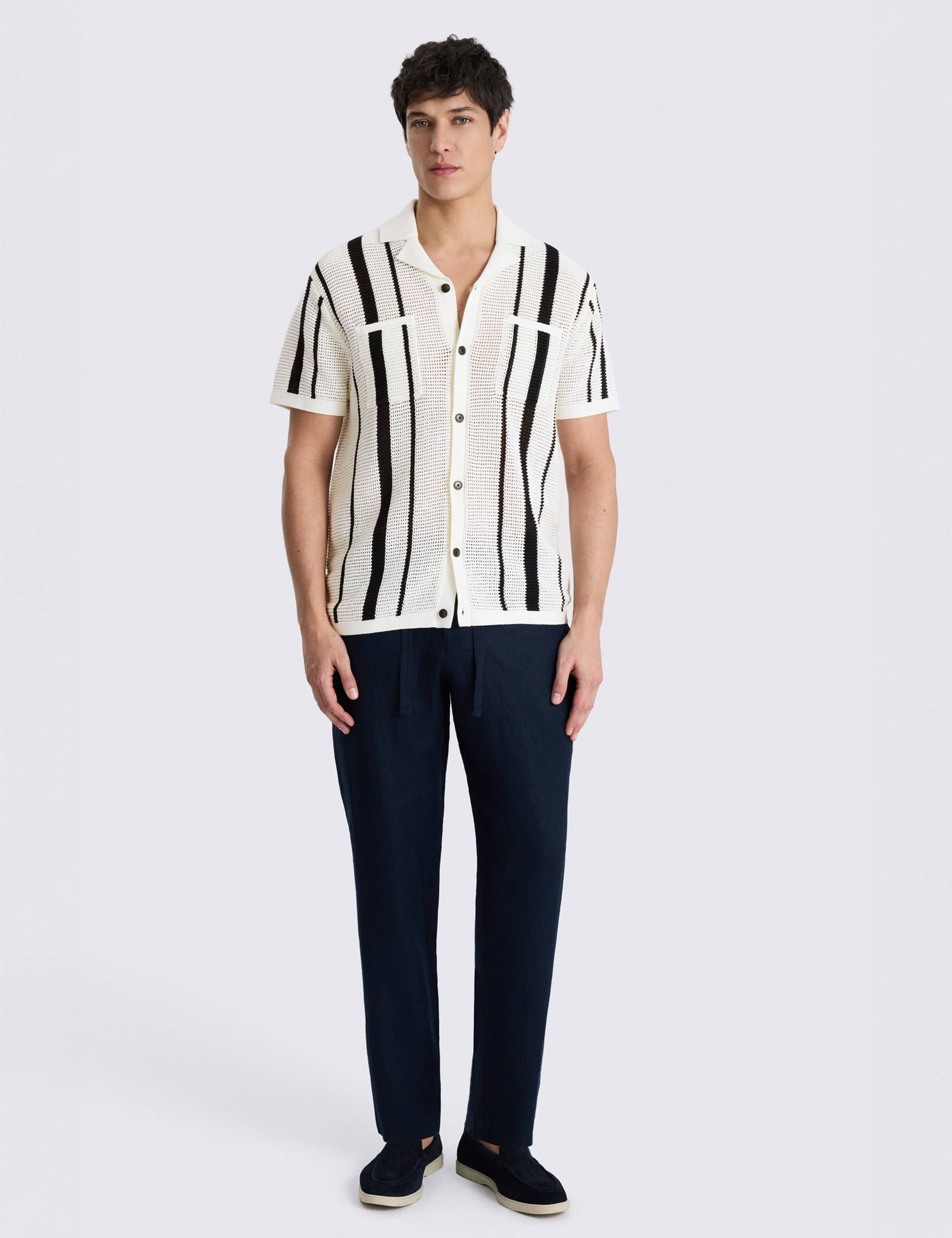 Pure Cotton Striped Knitted Shirt 3 of 4