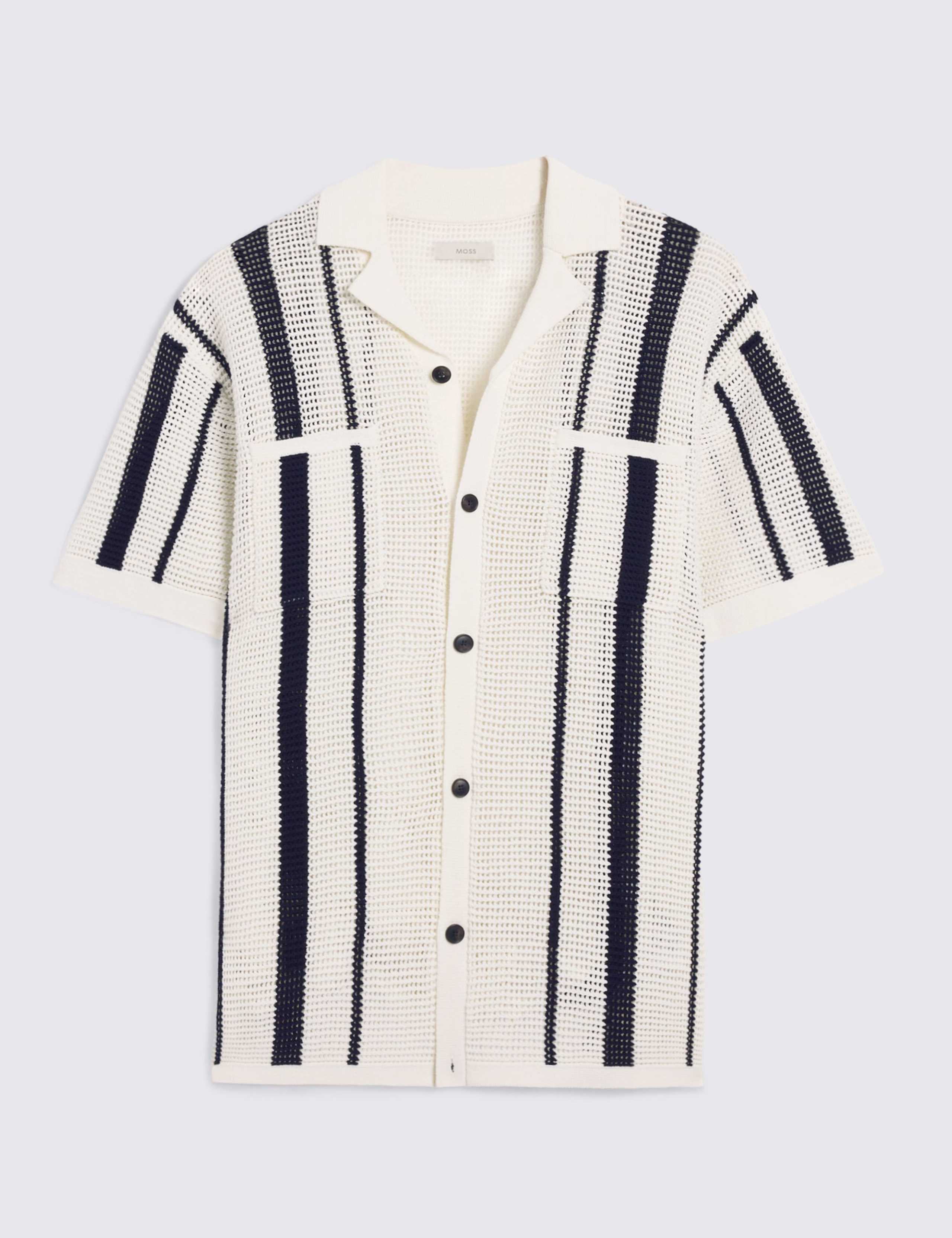 Pure Cotton Striped Knitted Shirt 2 of 4