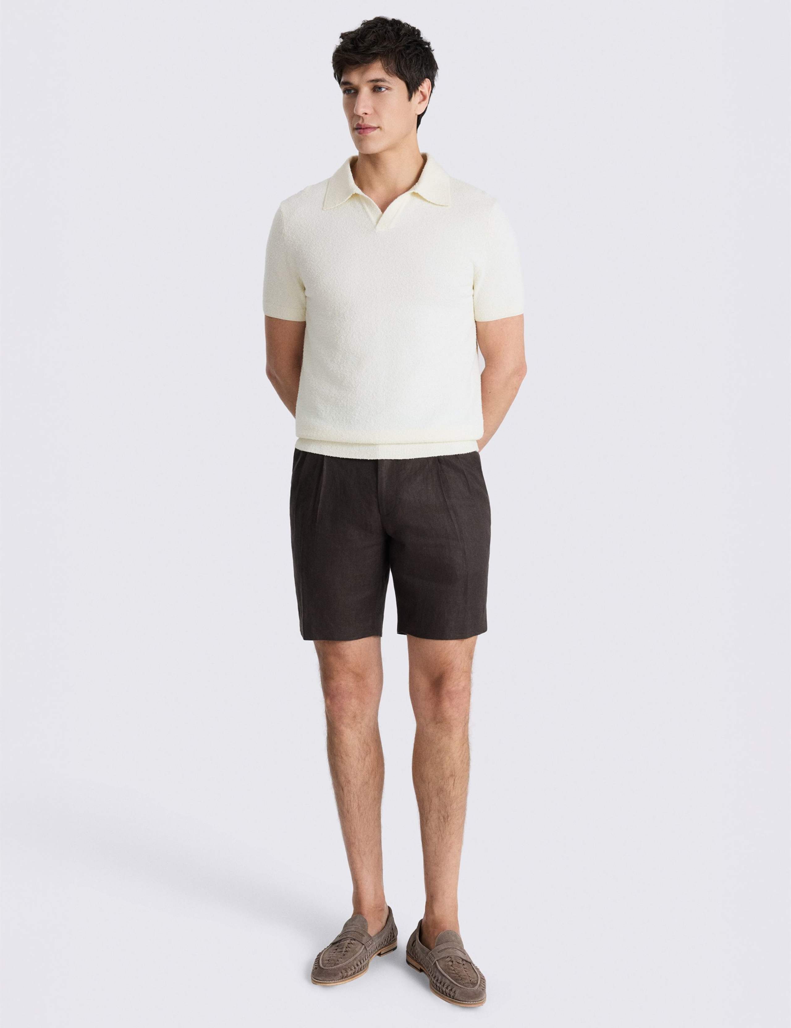 Cotton Rich Bouclé Knitted Polo Shirt 3 of 4