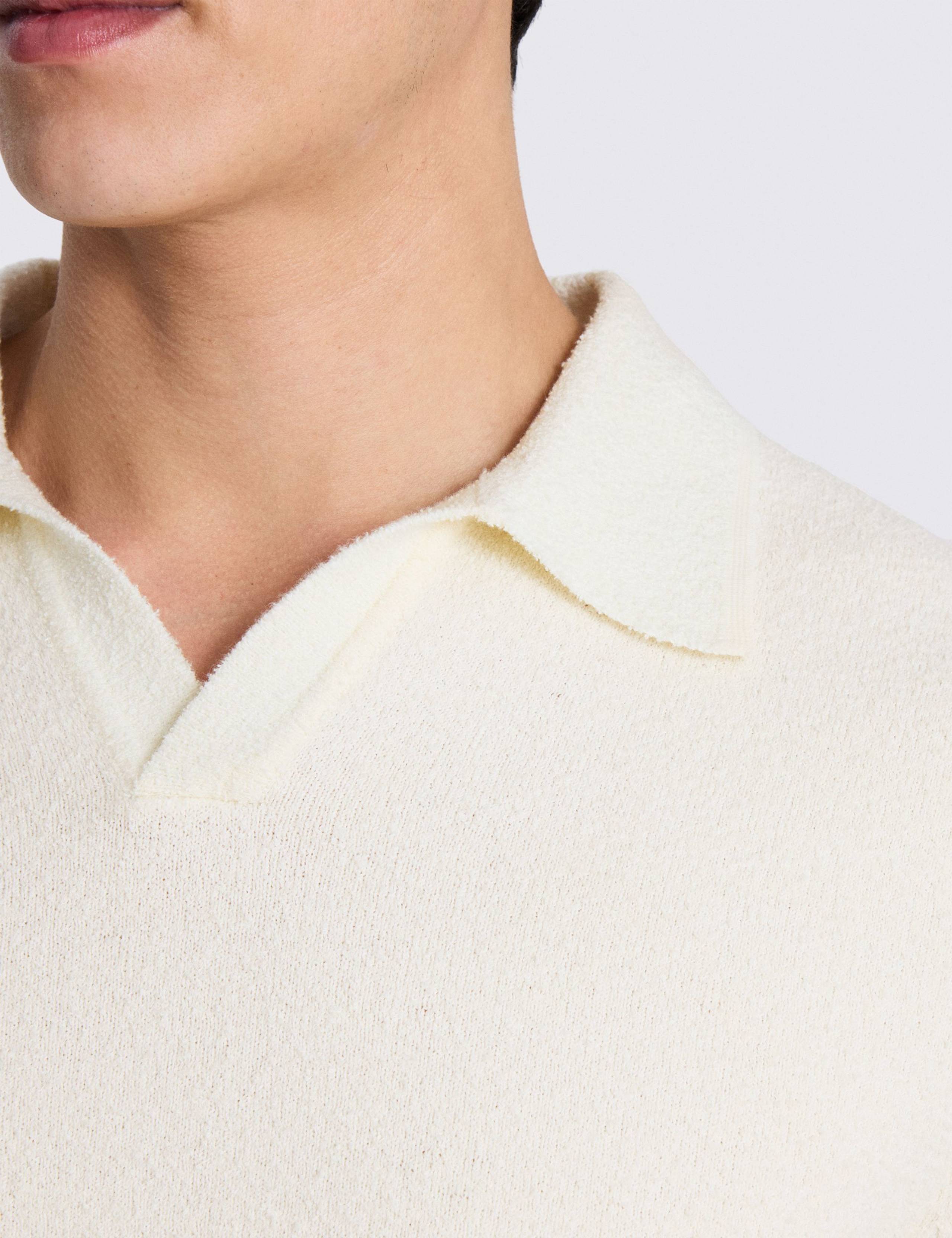 Cotton Rich Bouclé Knitted Polo Shirt 4 of 4