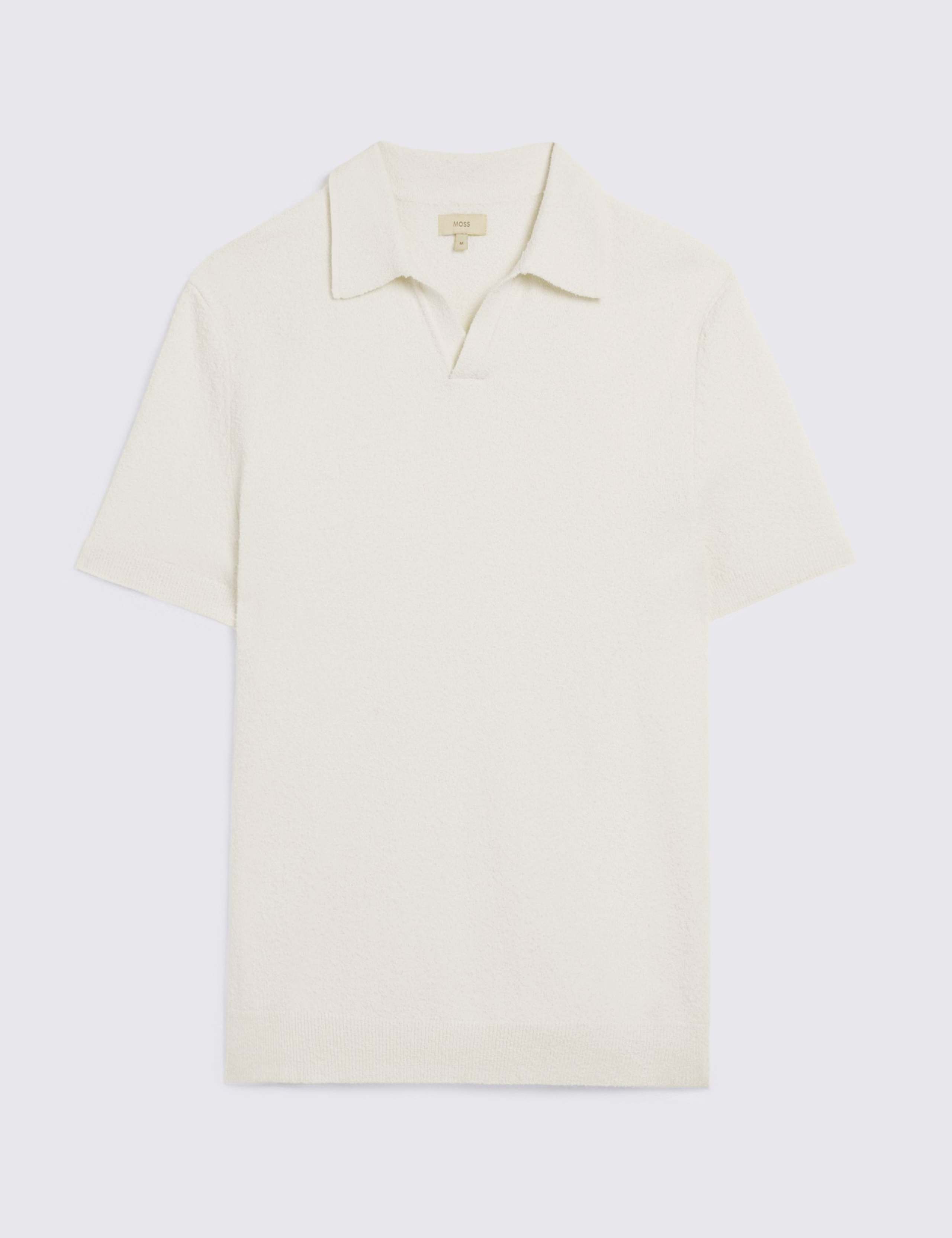 Cotton Rich Bouclé Knitted Polo Shirt 2 of 4