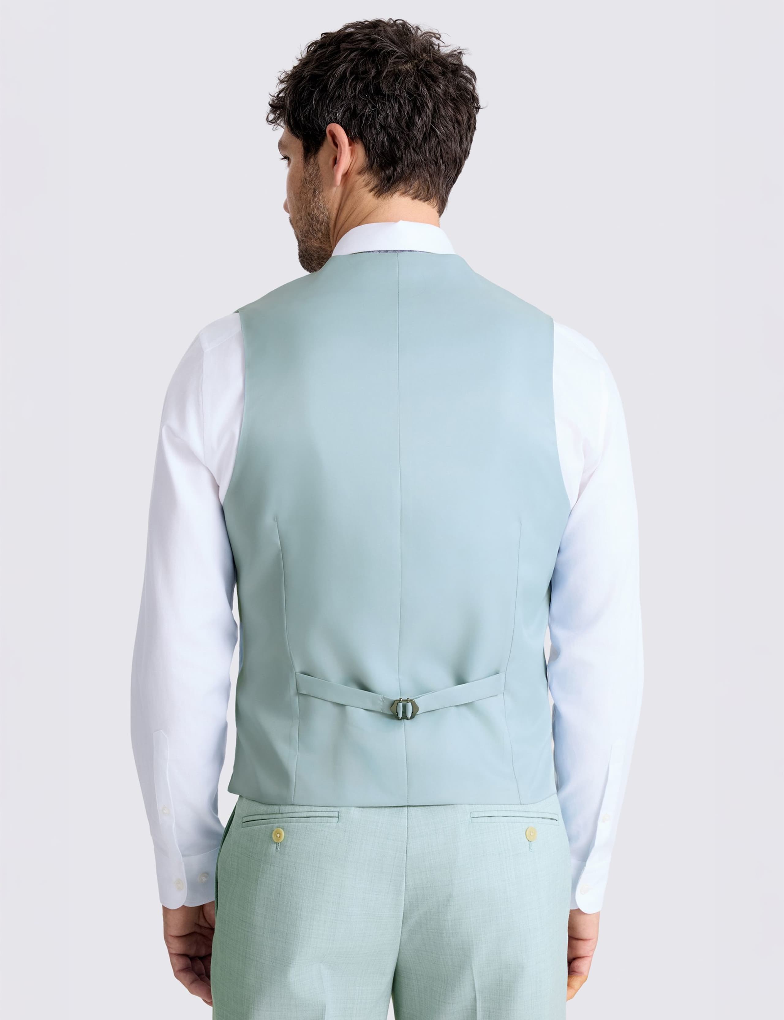 Slim Fit Wool Blend Marl Waistcoat 3 of 3