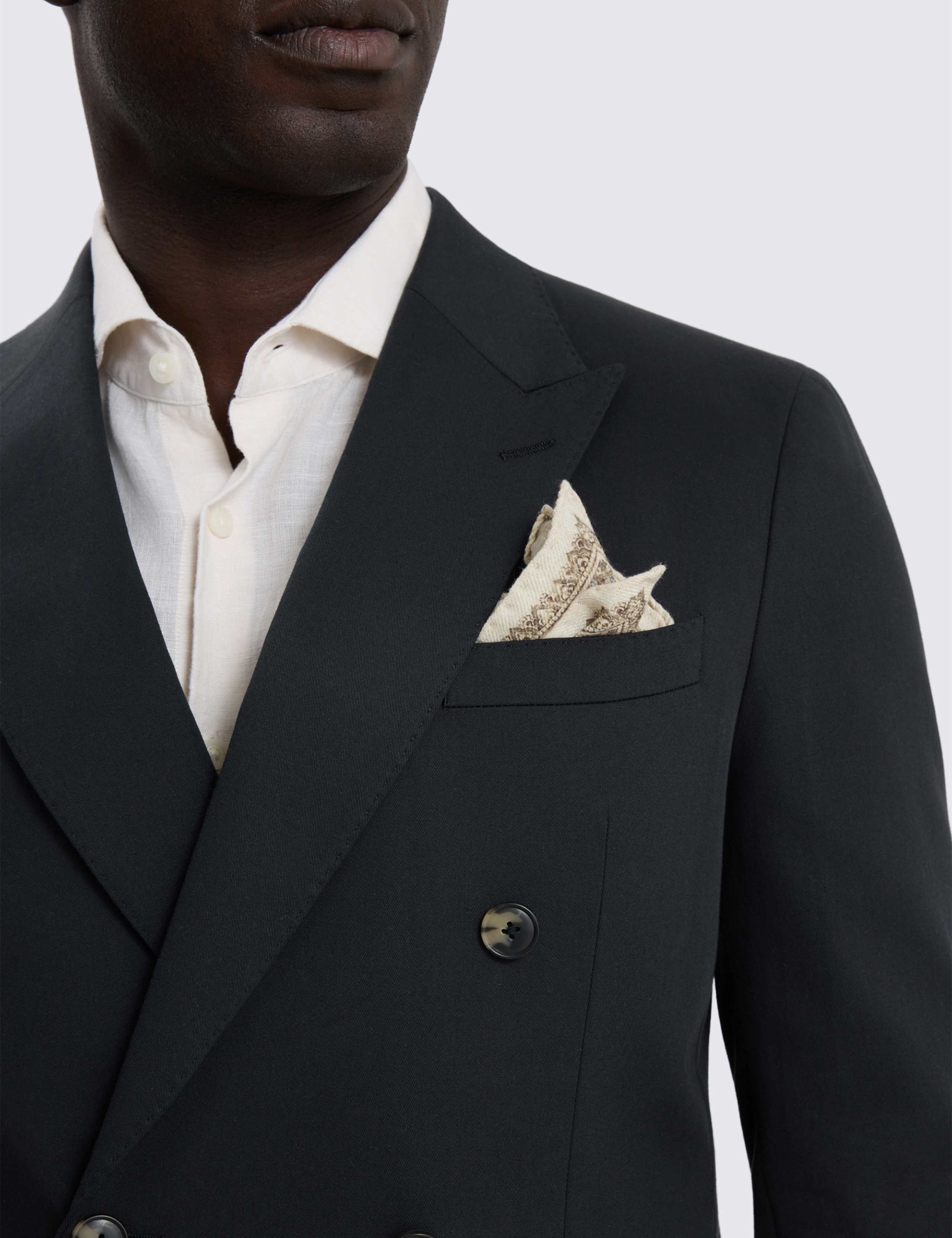 Slim Fit Cotton Rich Double Breasted Suit Jacket 5 of 5