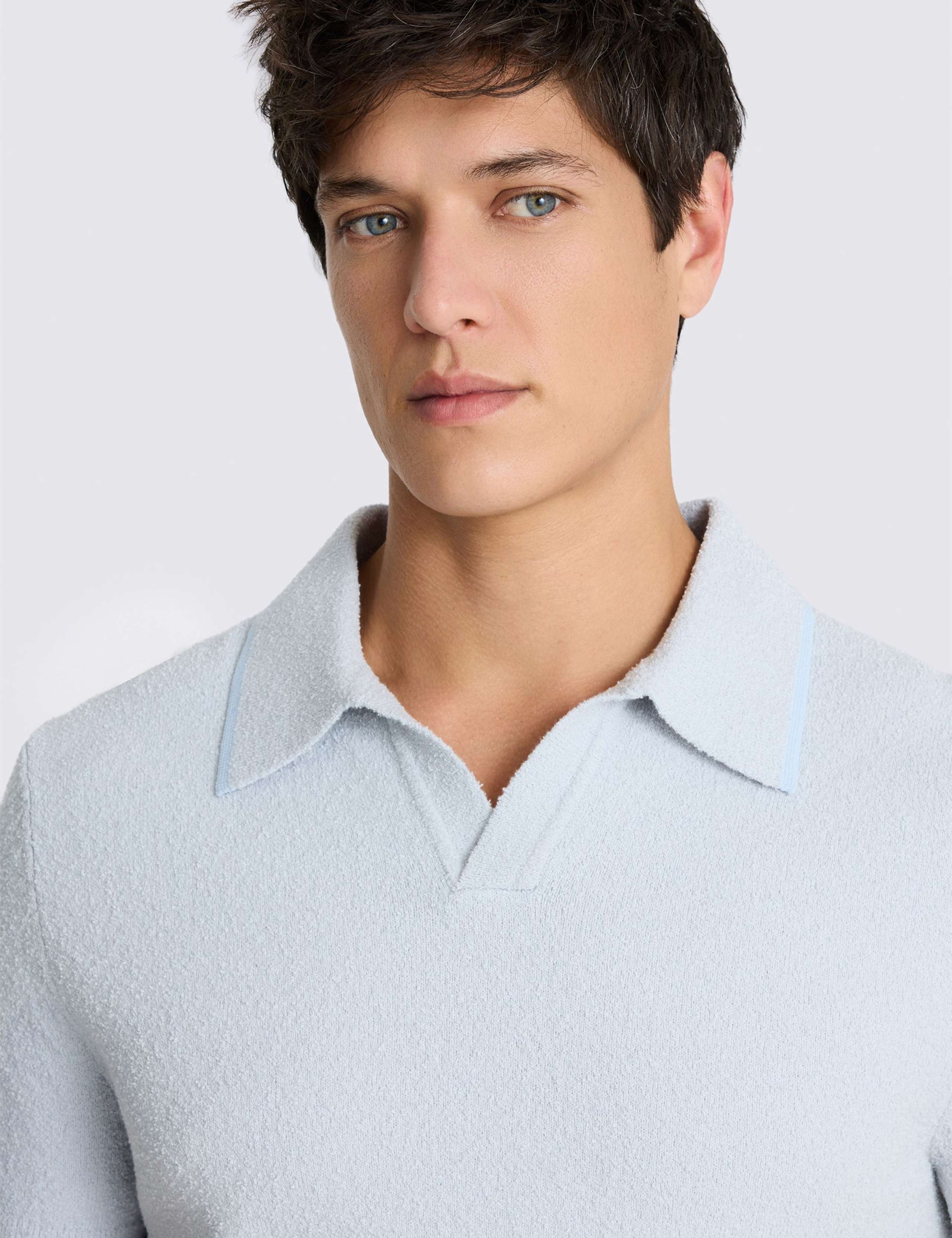 Cotton Rich Bouclé Knitted Polo Shirt 4 of 4