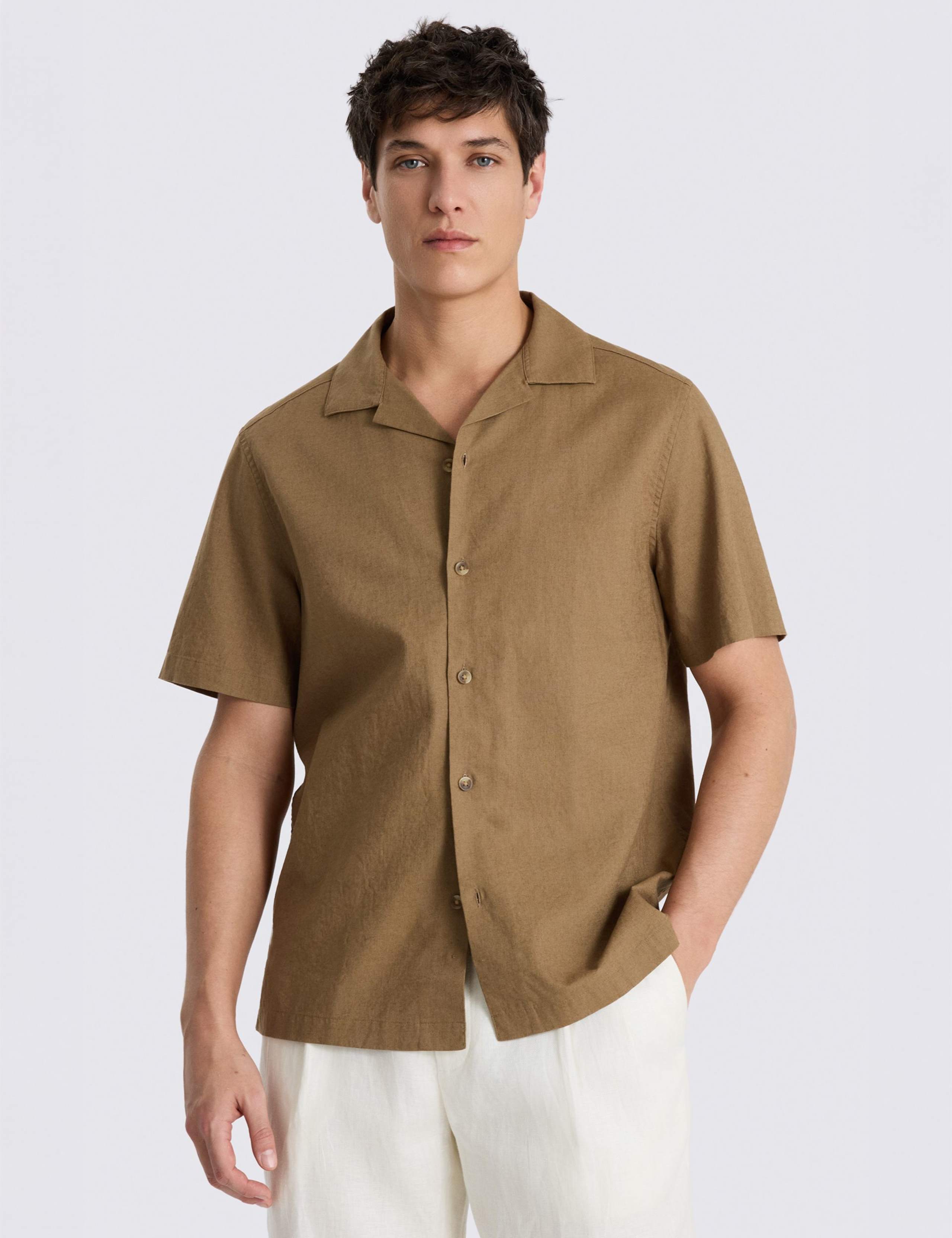 Cotton Linen Blend Short Sleeve Shirt 1 of 4