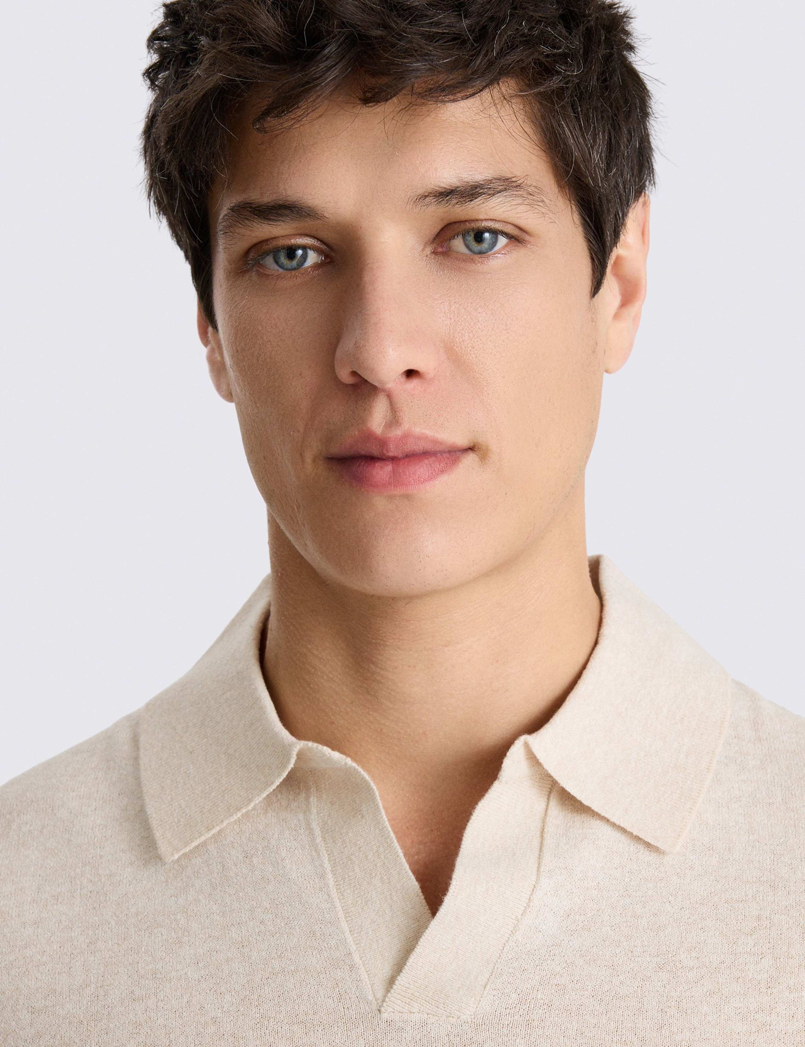 Cotton Linen Knitted Polo Shirt 4 of 4