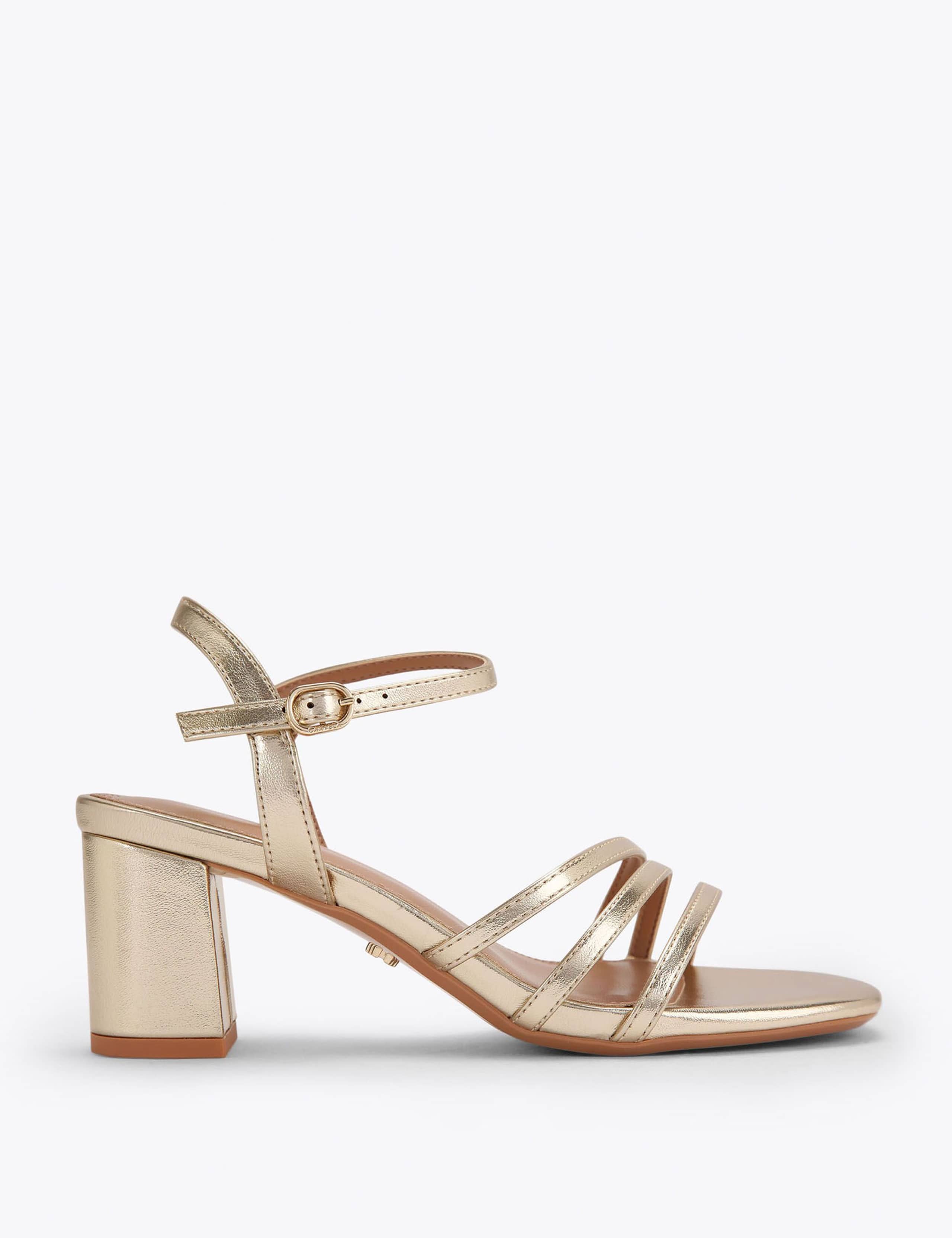 Wide Fit Metallic Block Heel Sandals 1 of 5