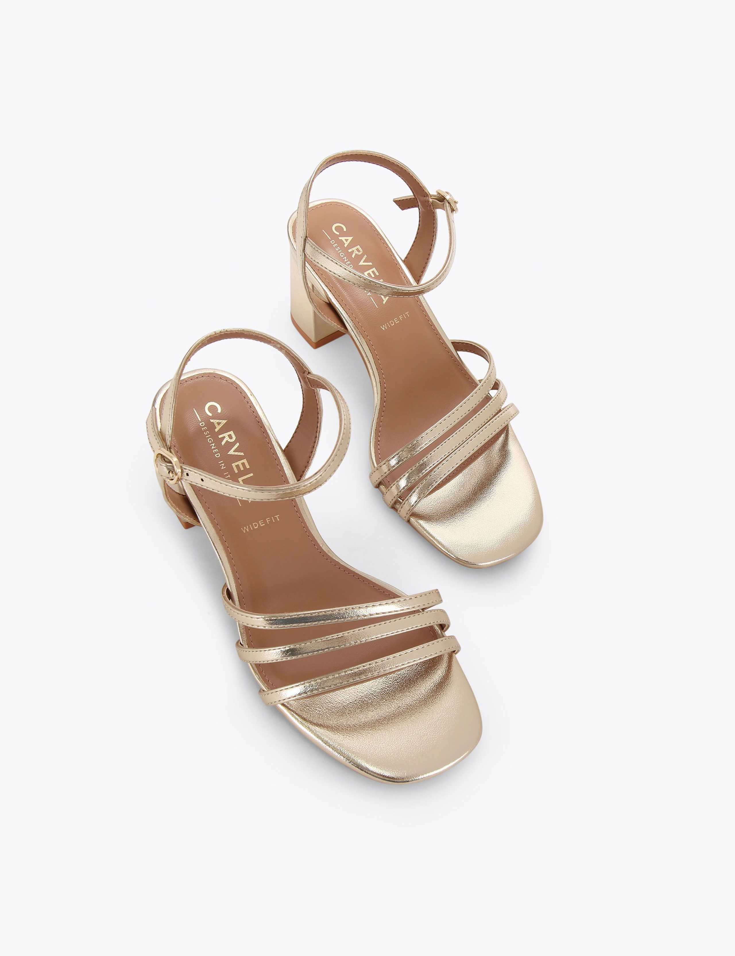 Wide Fit Metallic Block Heel Sandals 2 of 5