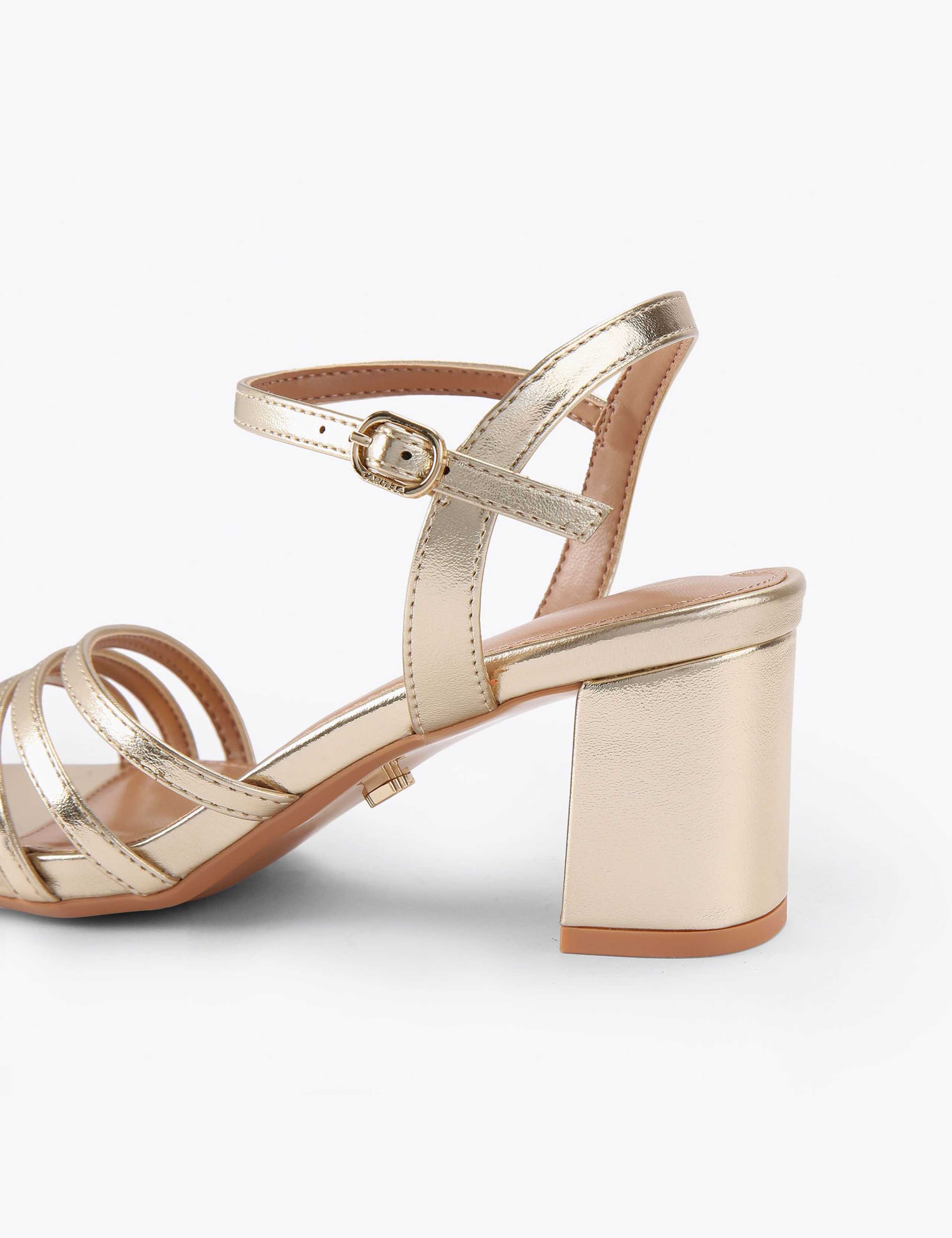 Wide Fit Metallic Block Heel Sandals 5 of 5