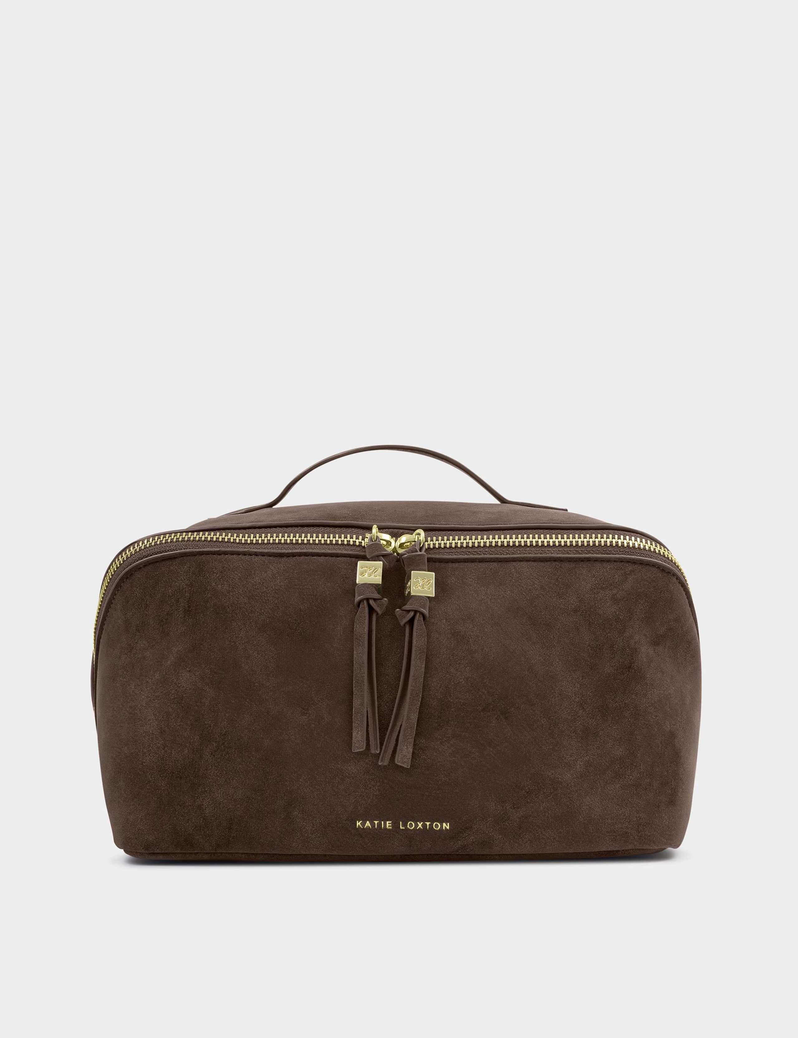 Faux Suede Large Flat Lay Toiletry Bag 1 of 6