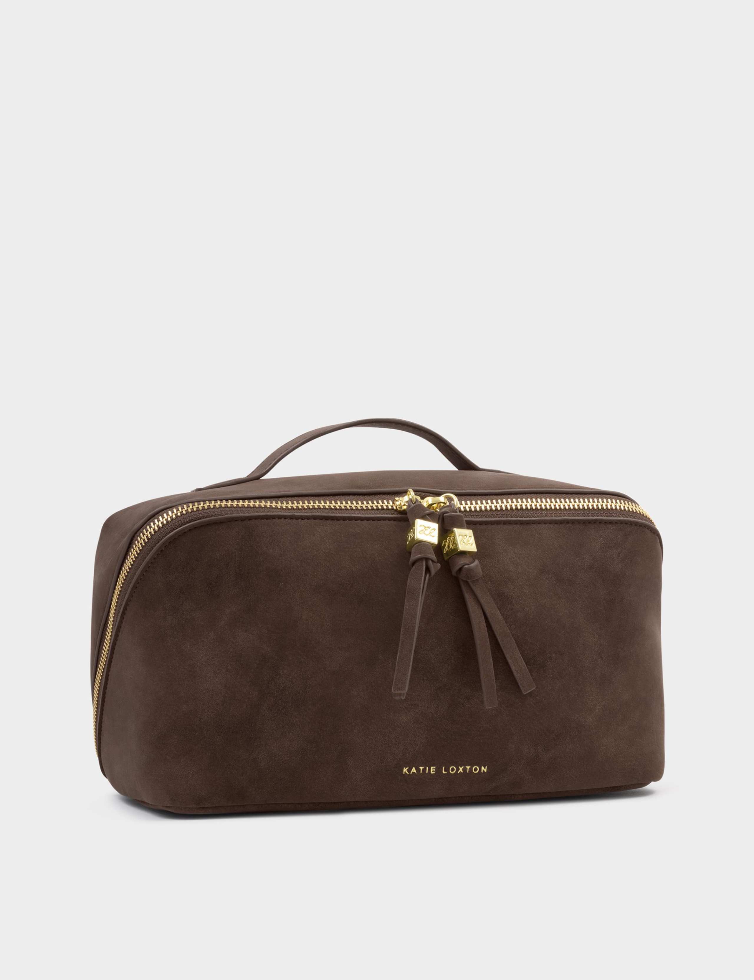 Faux Suede Large Flat Lay Toiletry Bag 2 of 6