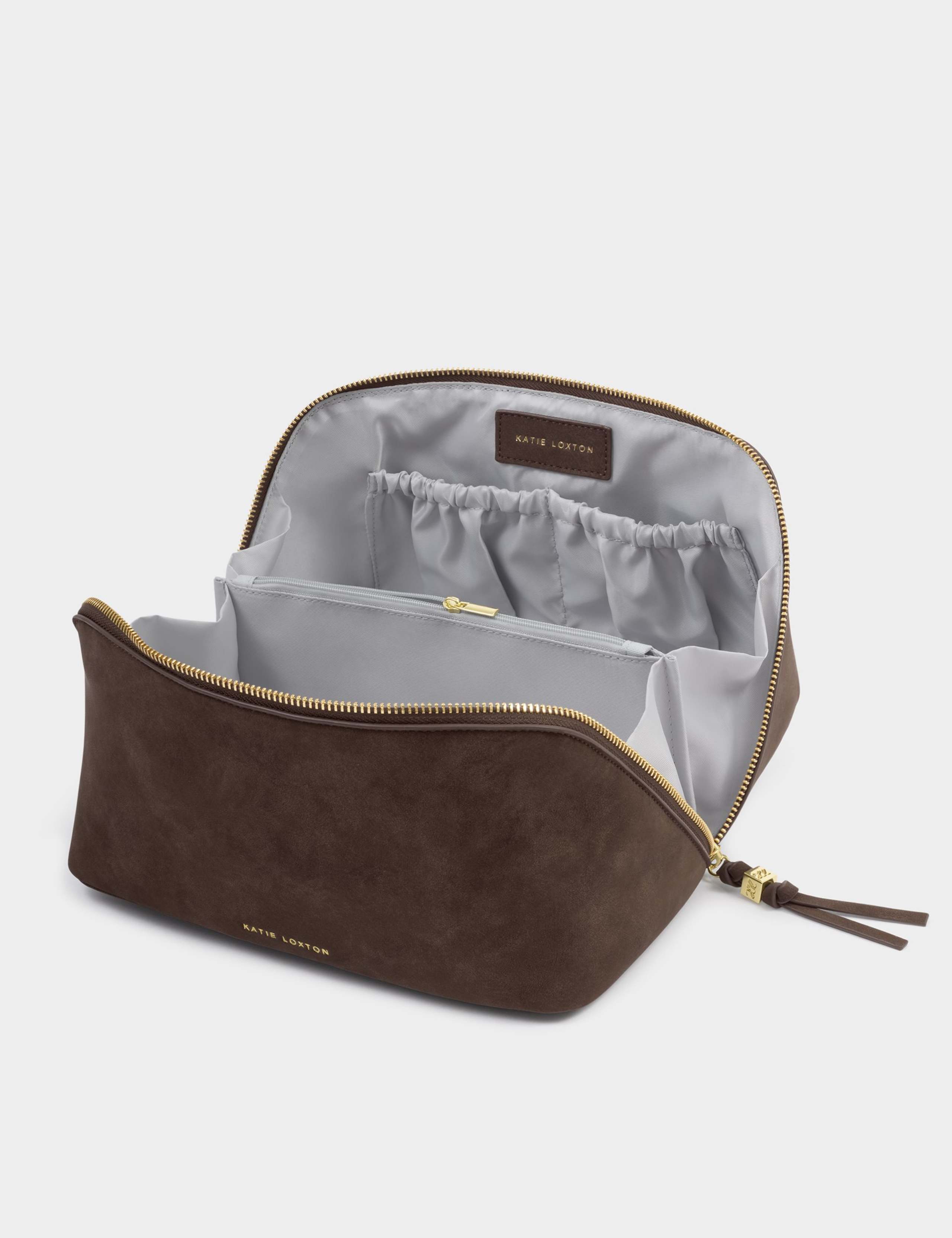 Faux Suede Large Flat Lay Toiletry Bag 3 of 6