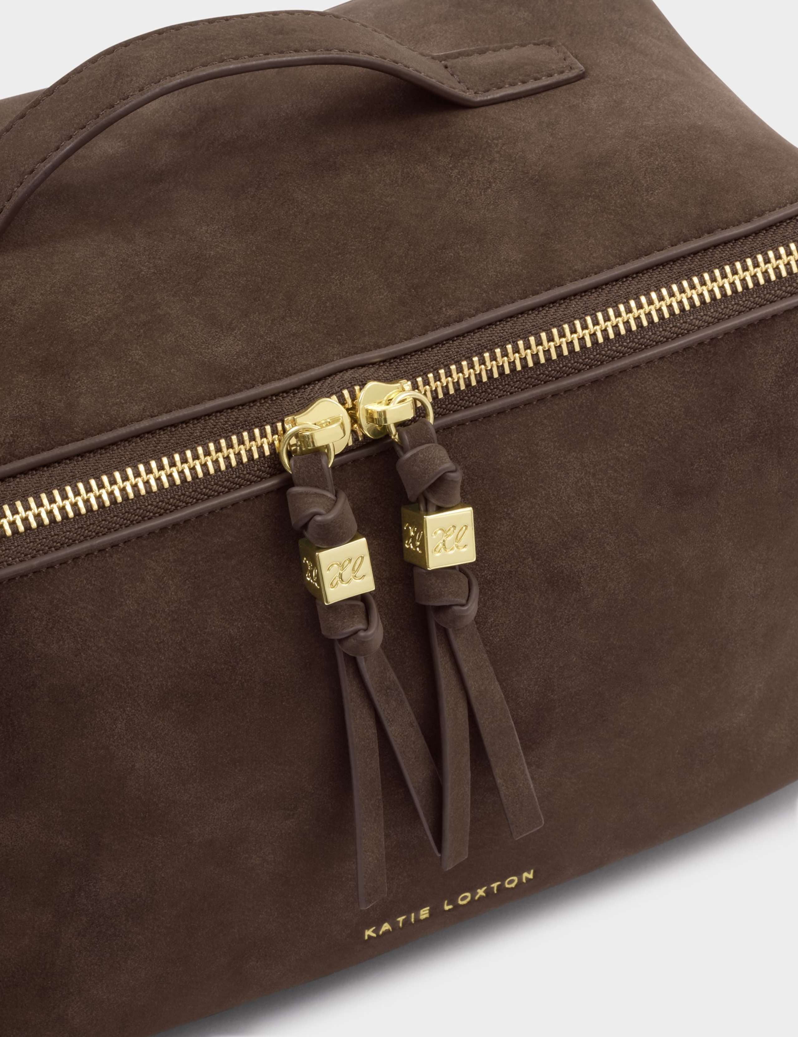 Faux Suede Large Flat Lay Toiletry Bag 5 of 6