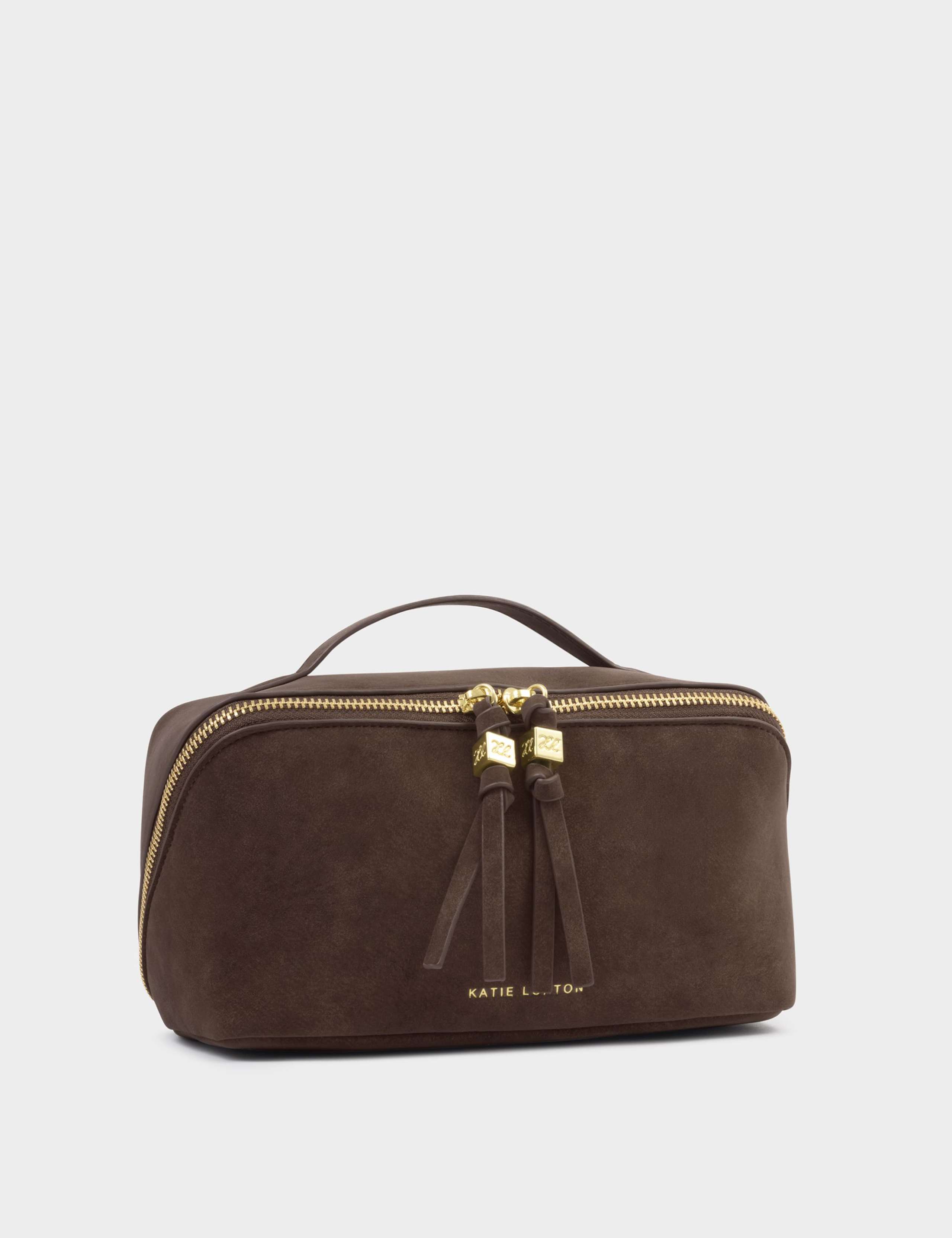 Faux Suede Medium Flat Lay Toiletry Bag 2 of 6