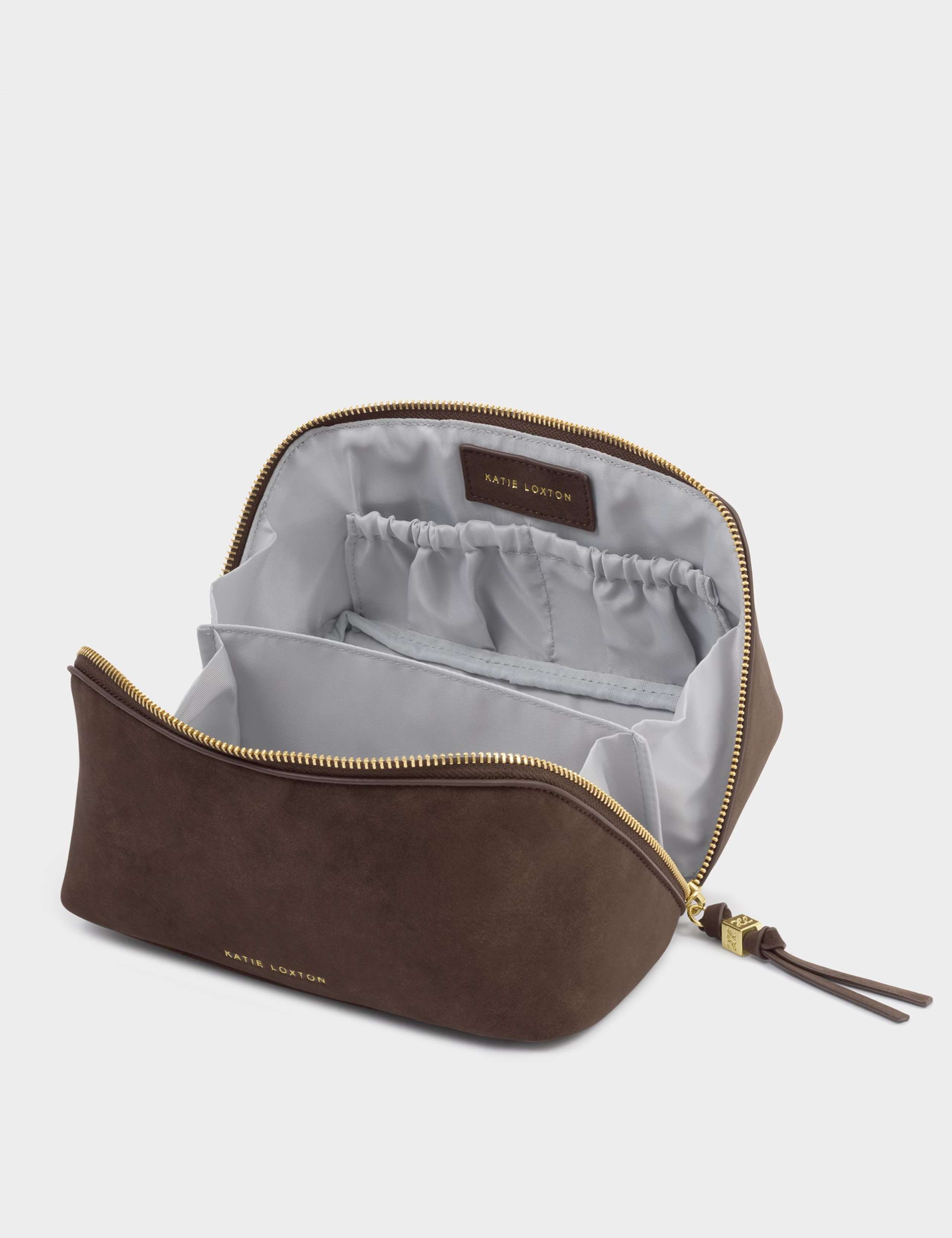 Faux Suede Medium Flat Lay Toiletry Bag 3 of 6