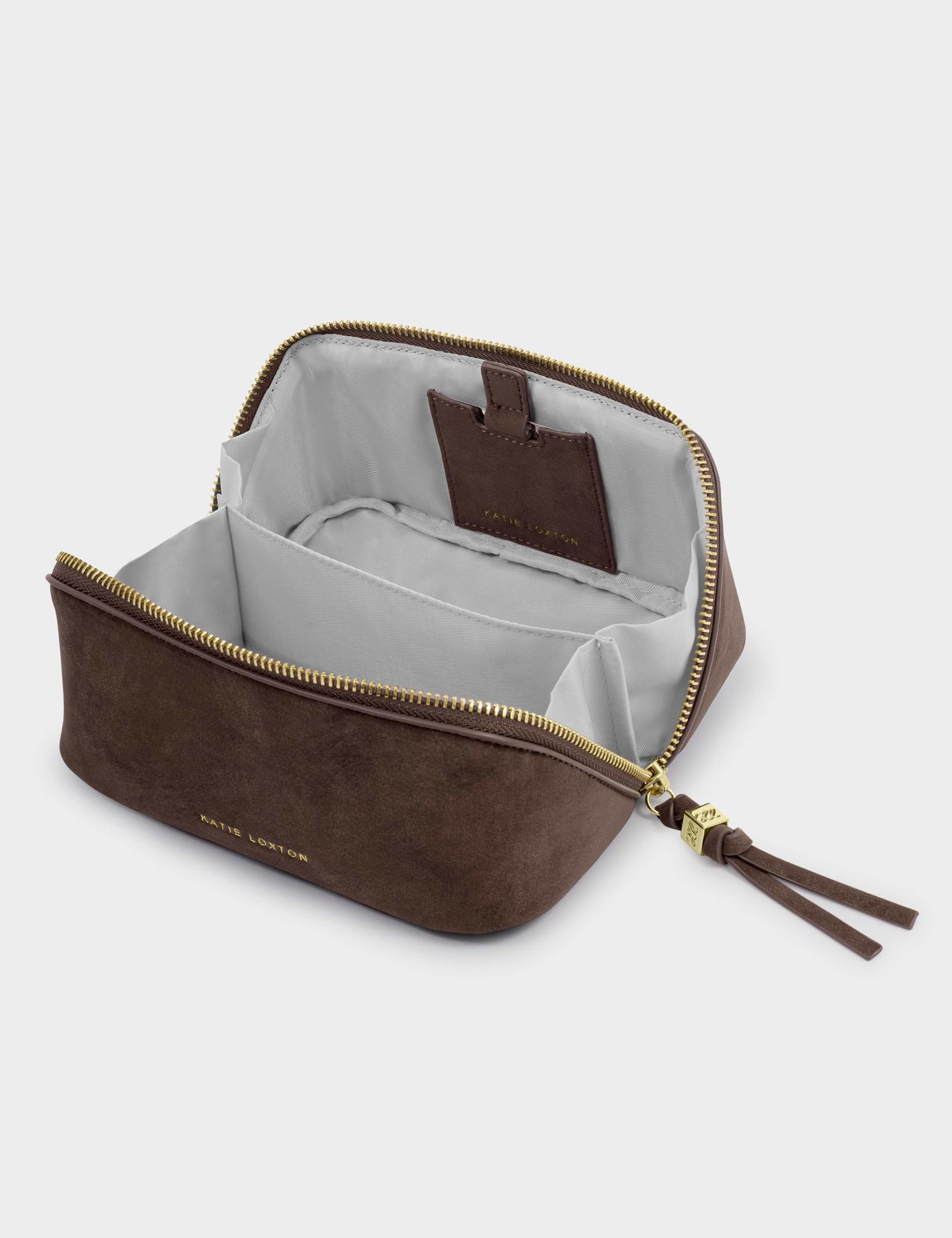 Suede Fold Out Mirror Makeup Bag 2 of 6
