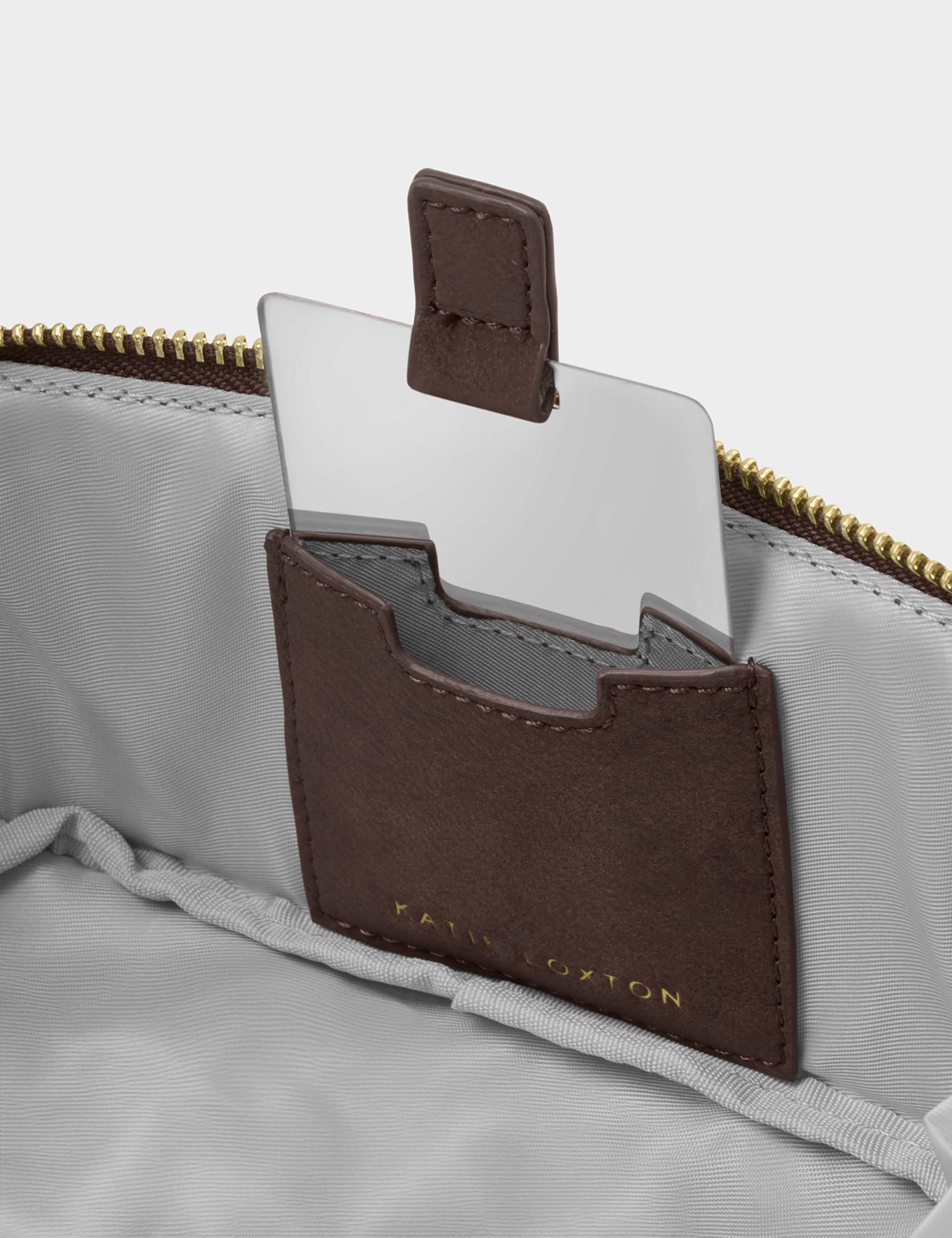 Suede Fold Out Mirror Makeup Bag 5 of 6