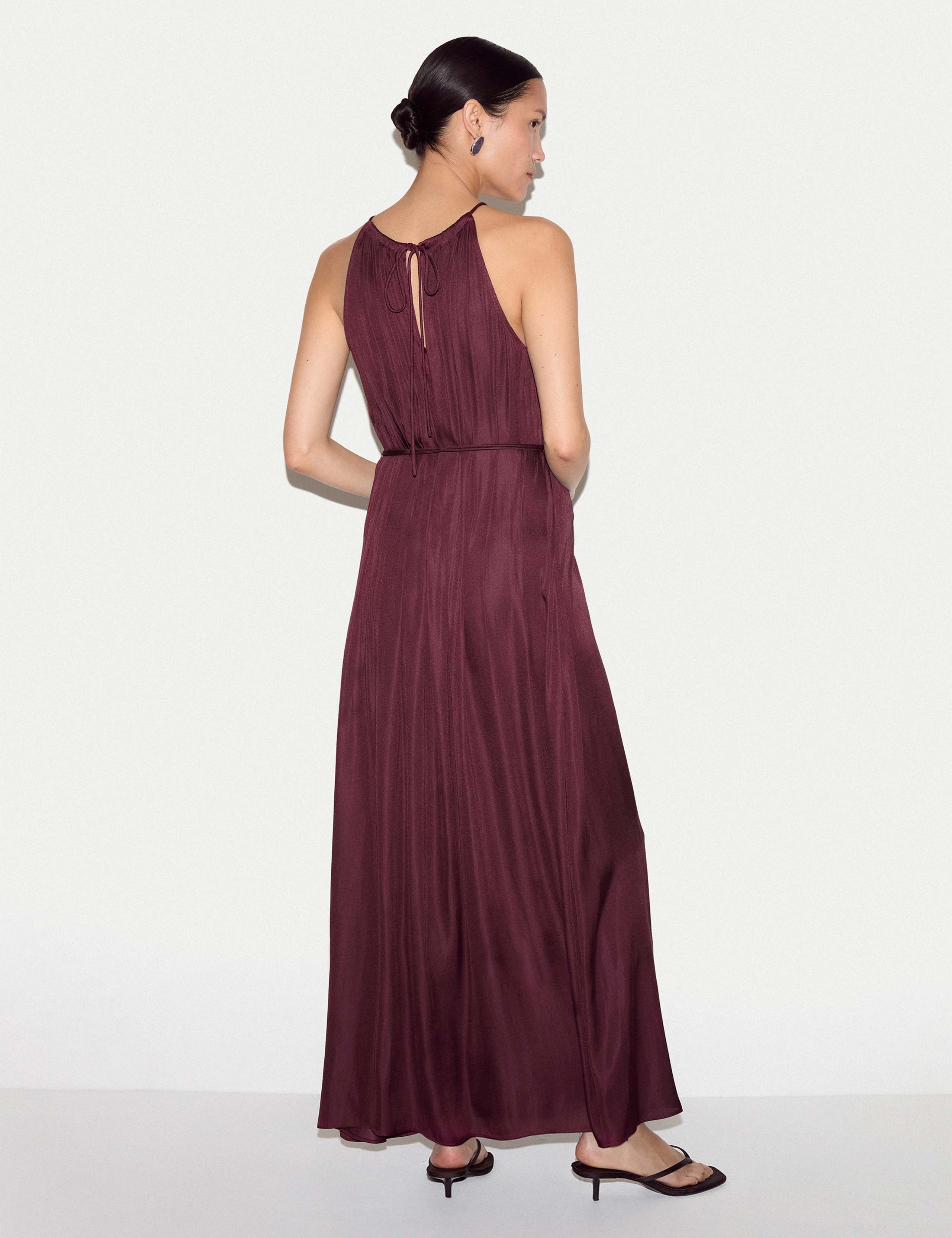Satin Halter Neck Midaxi Column Dress 5 of 7