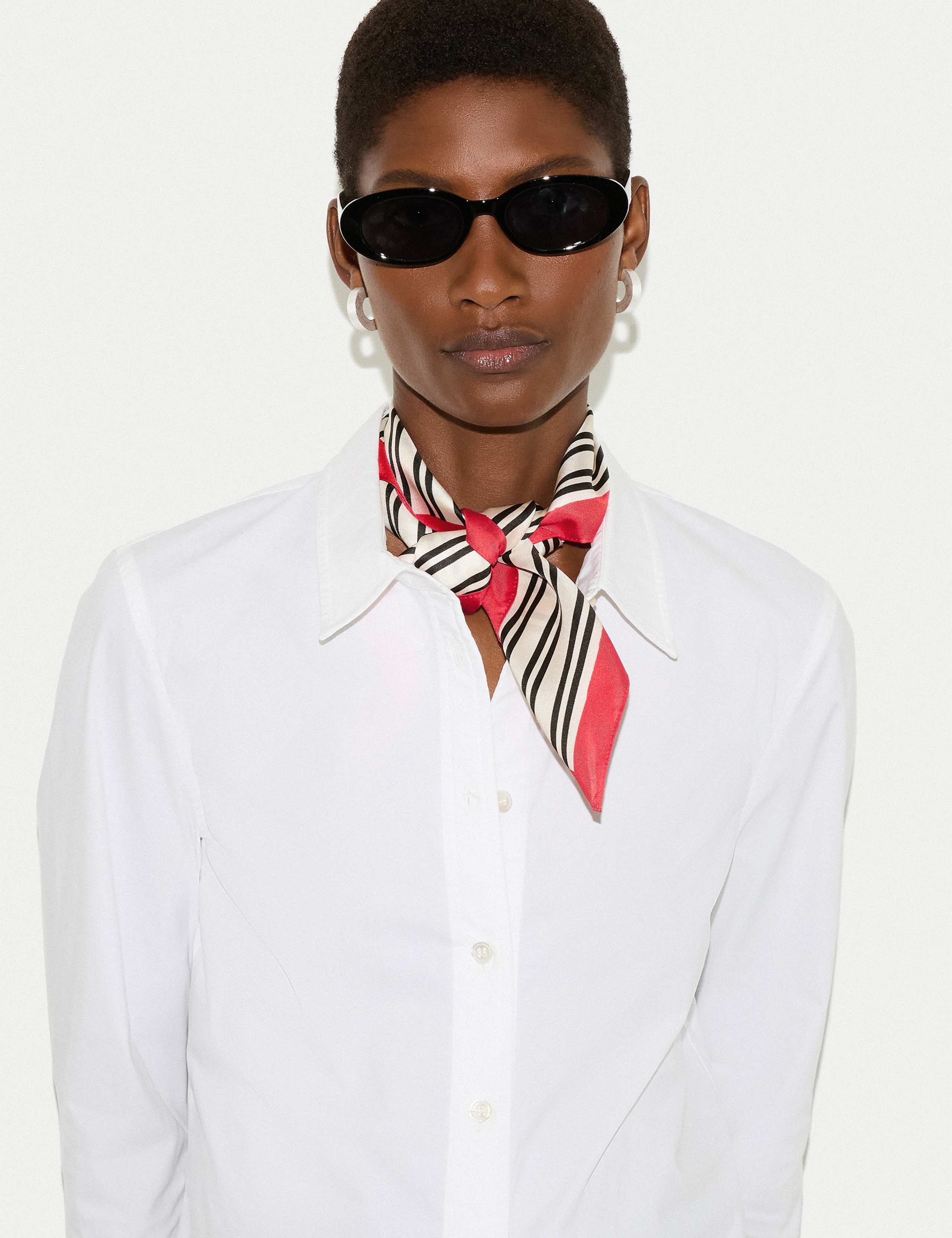 Pure Silk Striped Square Scarf 3 of 3