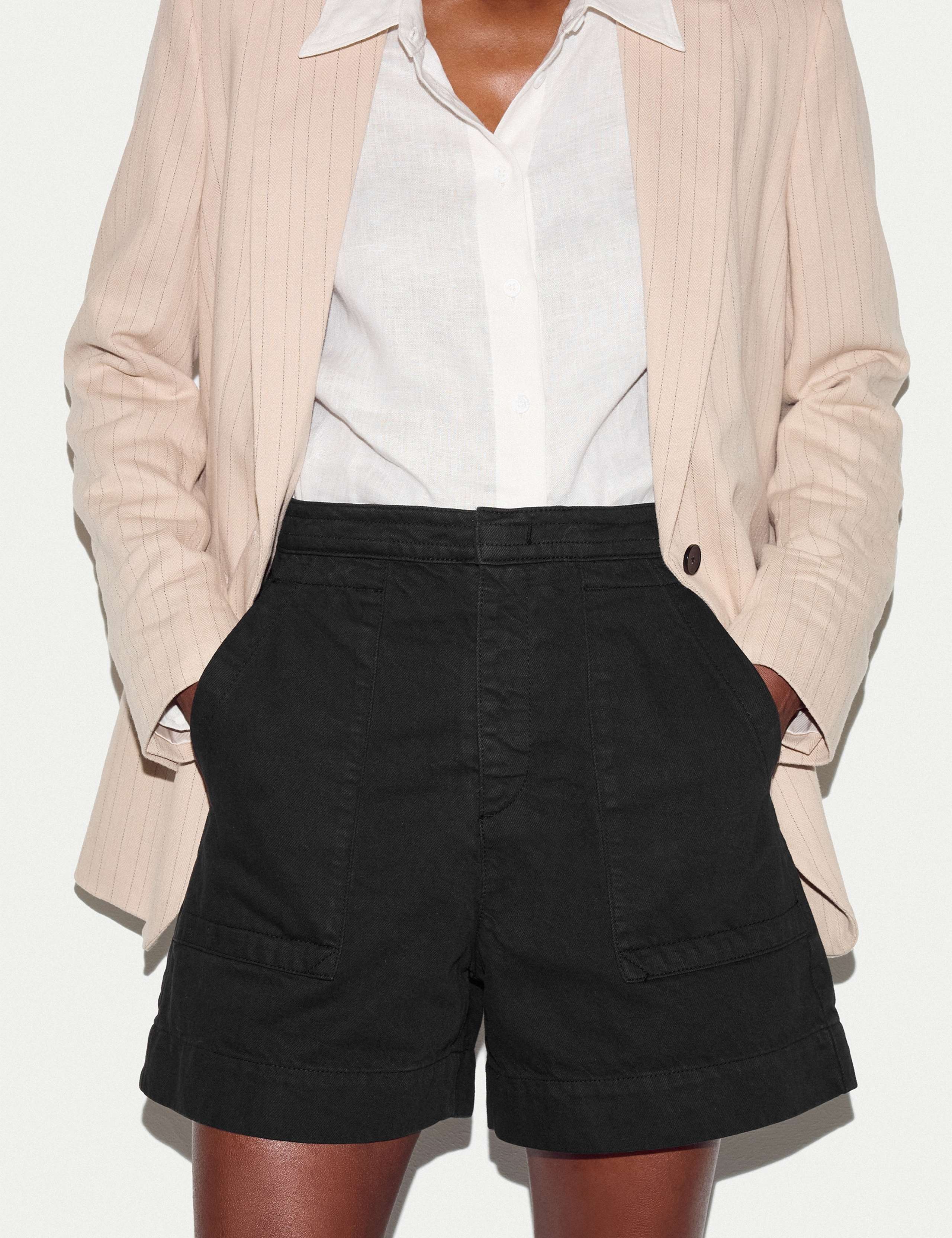 Denim Patch Pocket High Waisted Shorts 4 of 4