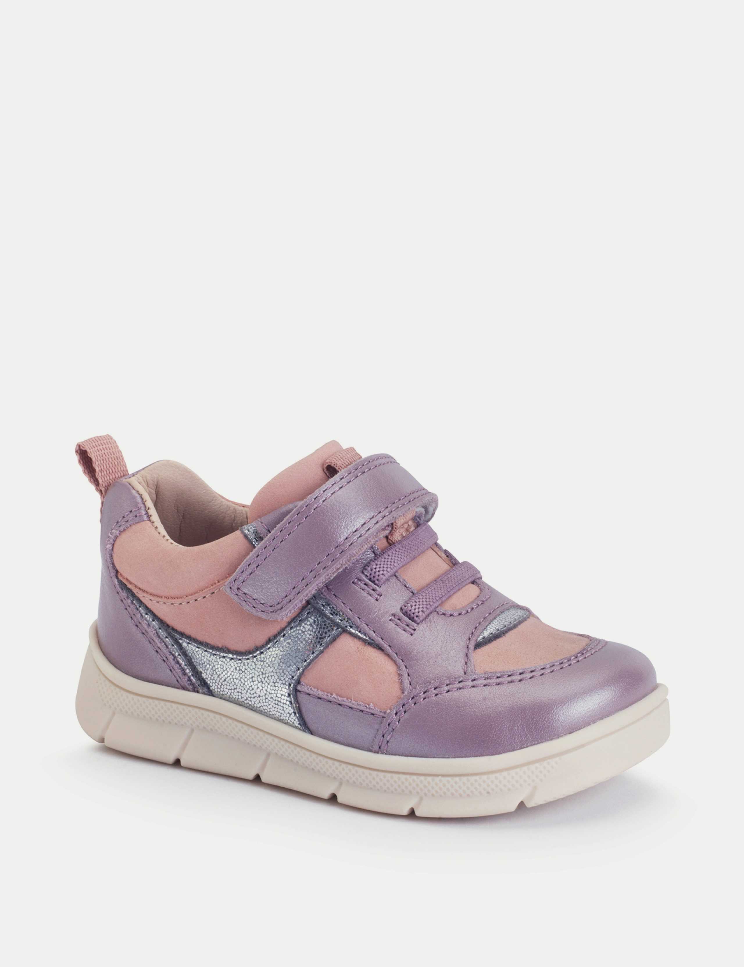 Kids' Leather Glitter Riptape Trainers (4 Small-10½ Small) 2 of 3