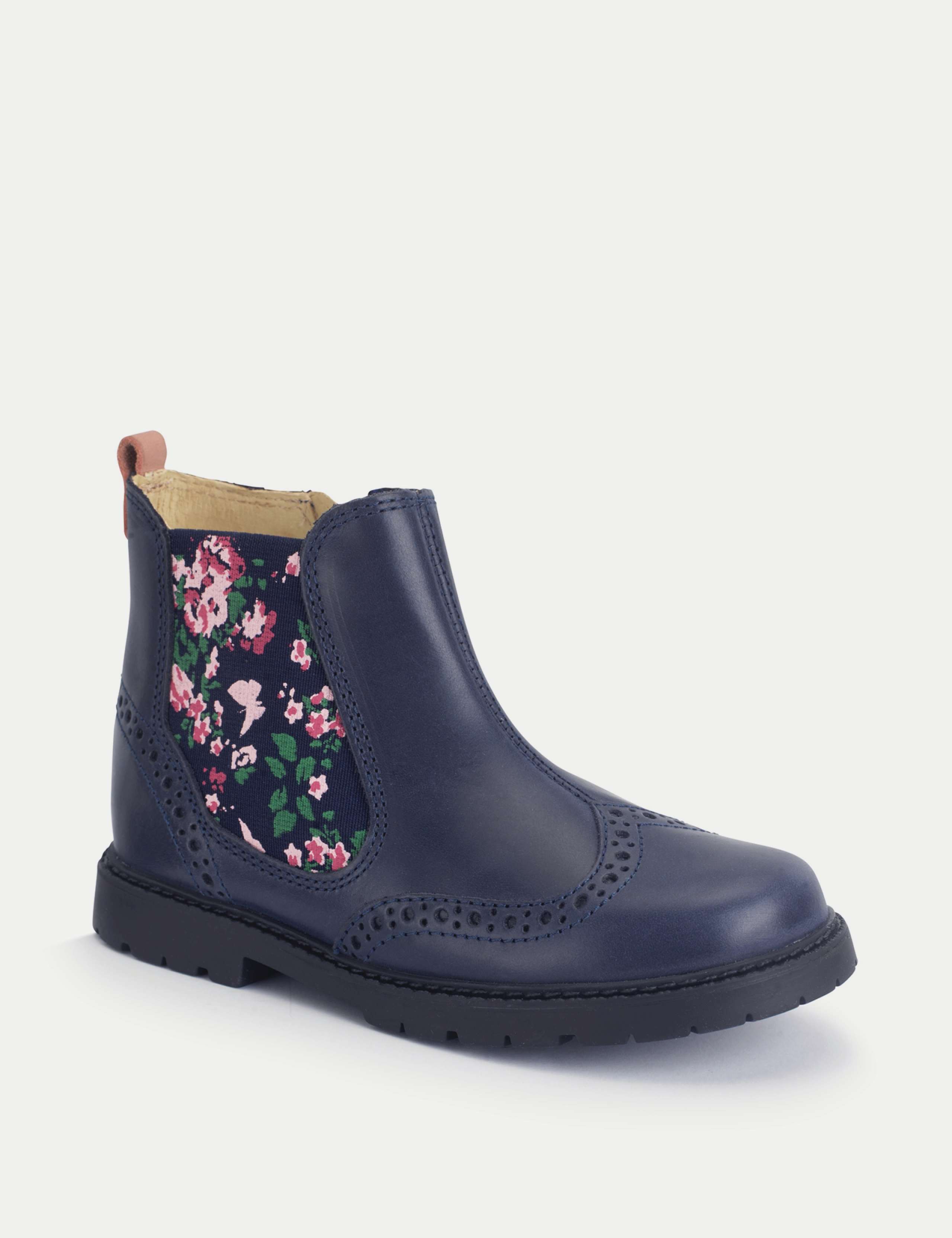Kids' Leather Floral Chelsea Boots (6 Small-4 Large) 2 of 3