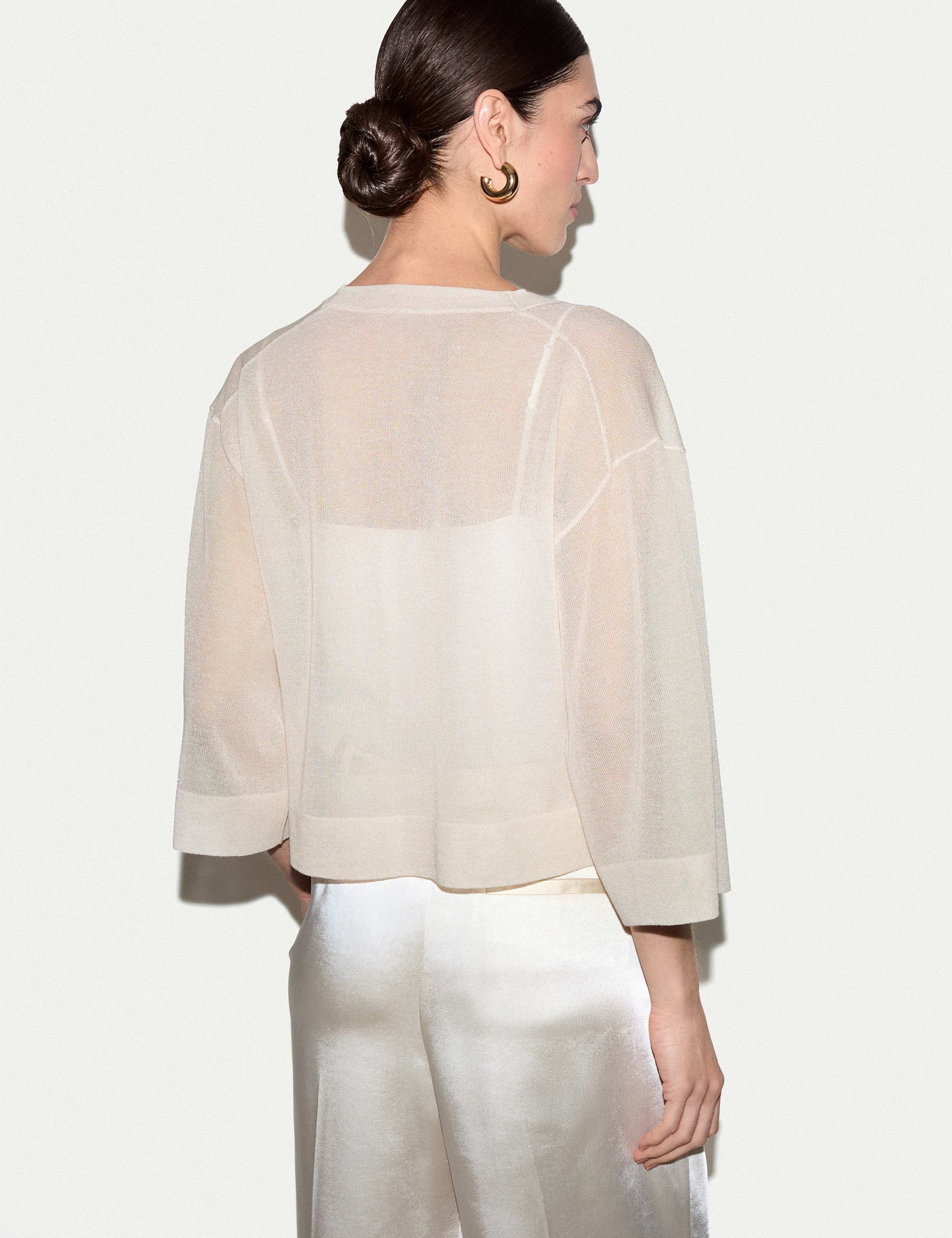 Textured Sheer Cardigan 3 of 5