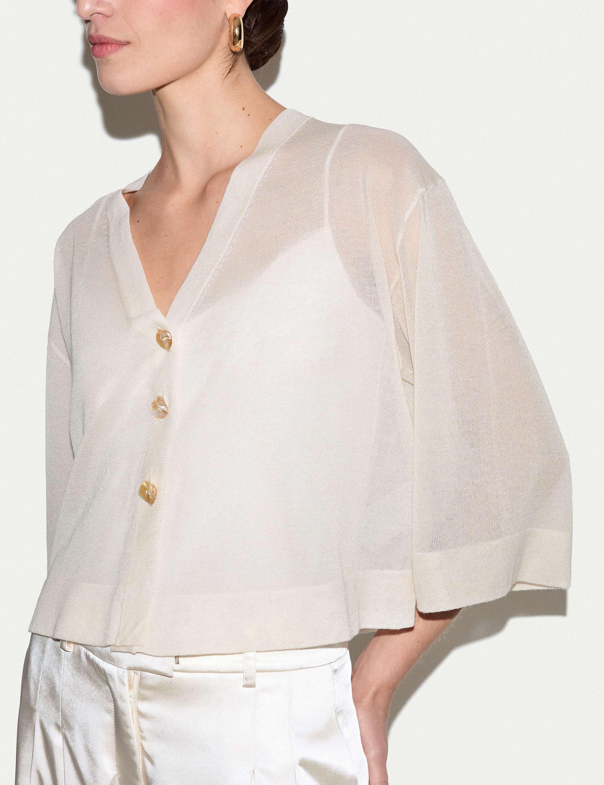 Textured Sheer Cardigan 5 of 5