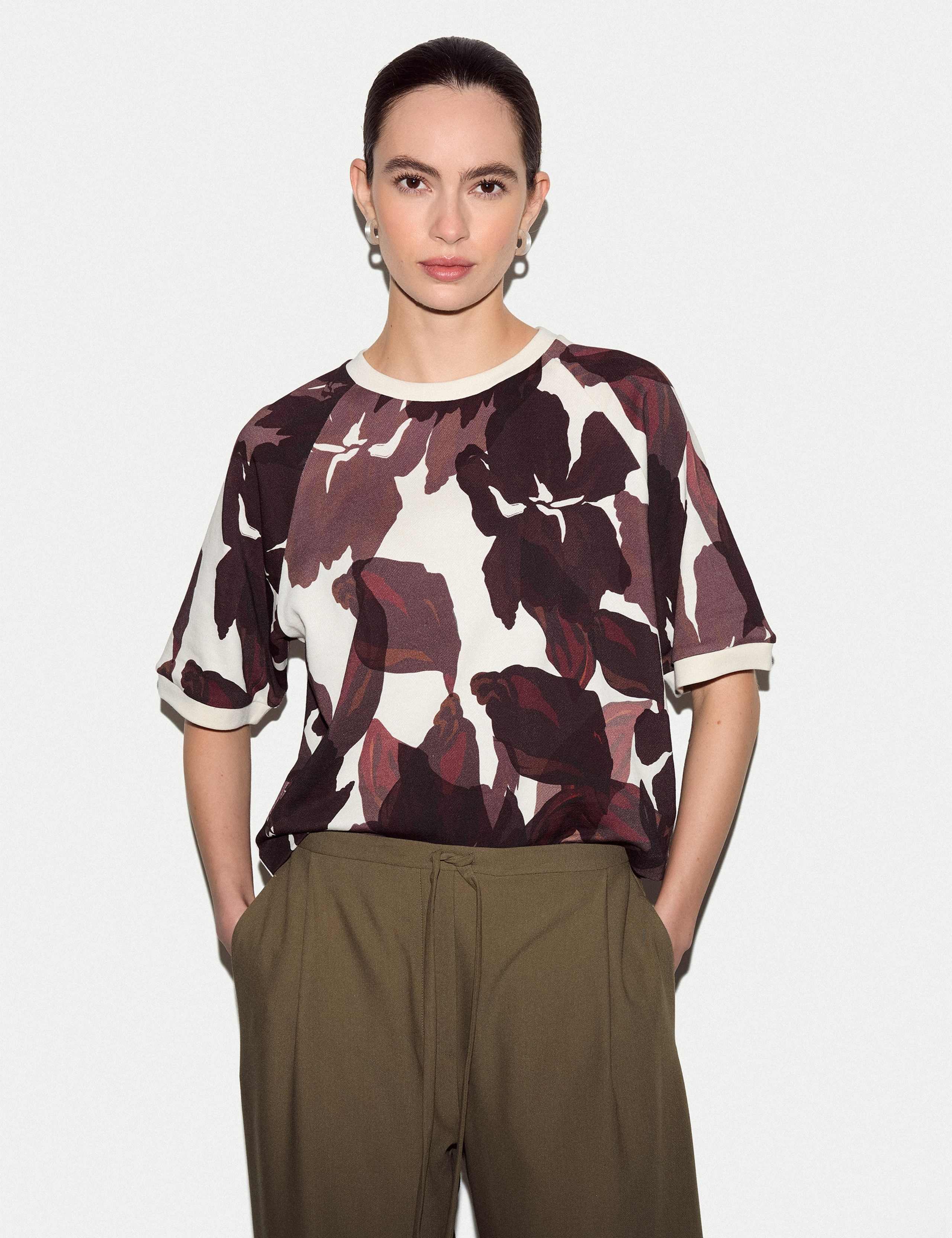 Pure Cotton Floral Crew Neck Sweatshirt 1 of 4
