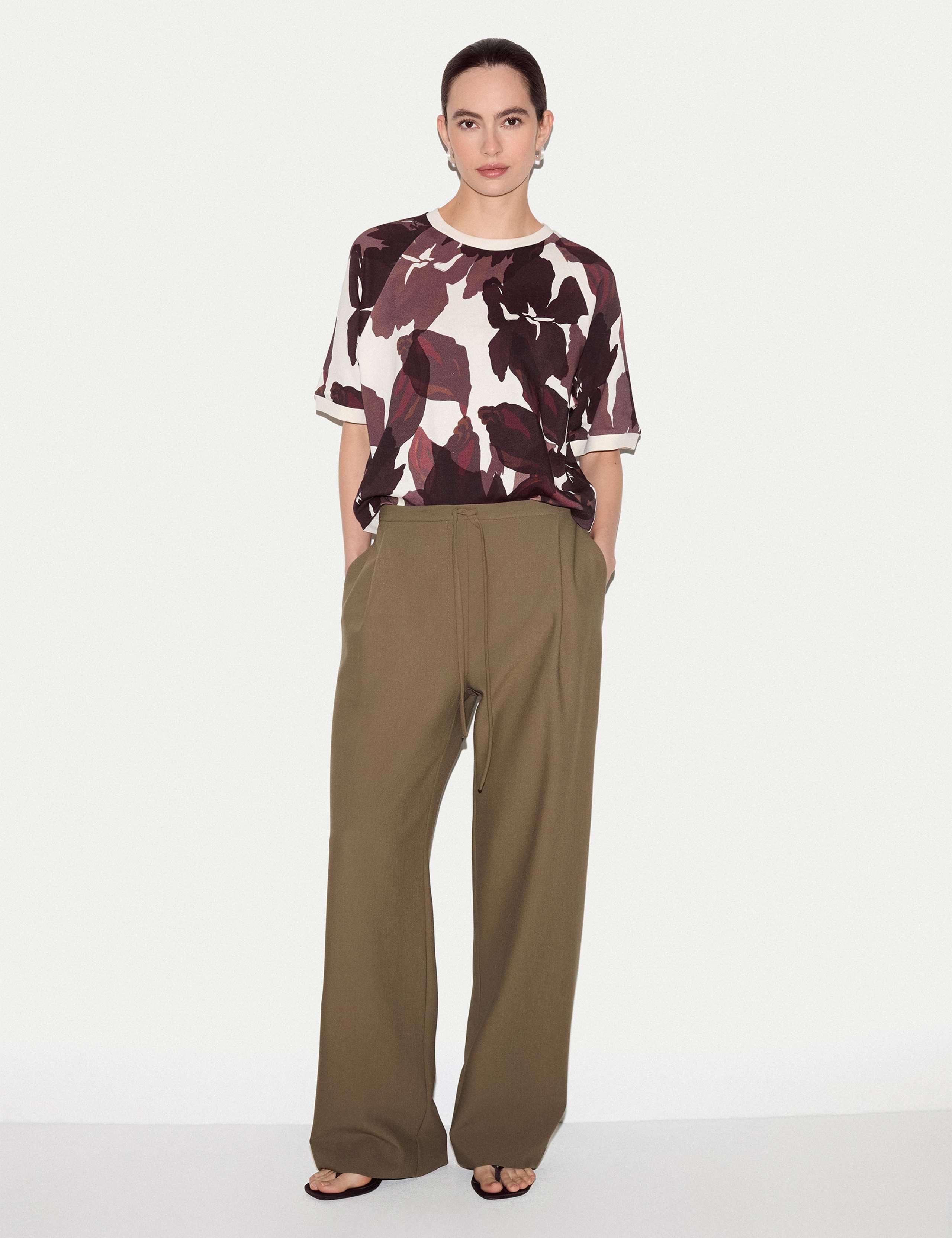 Pure Cotton Floral Crew Neck Sweatshirt 2 of 4