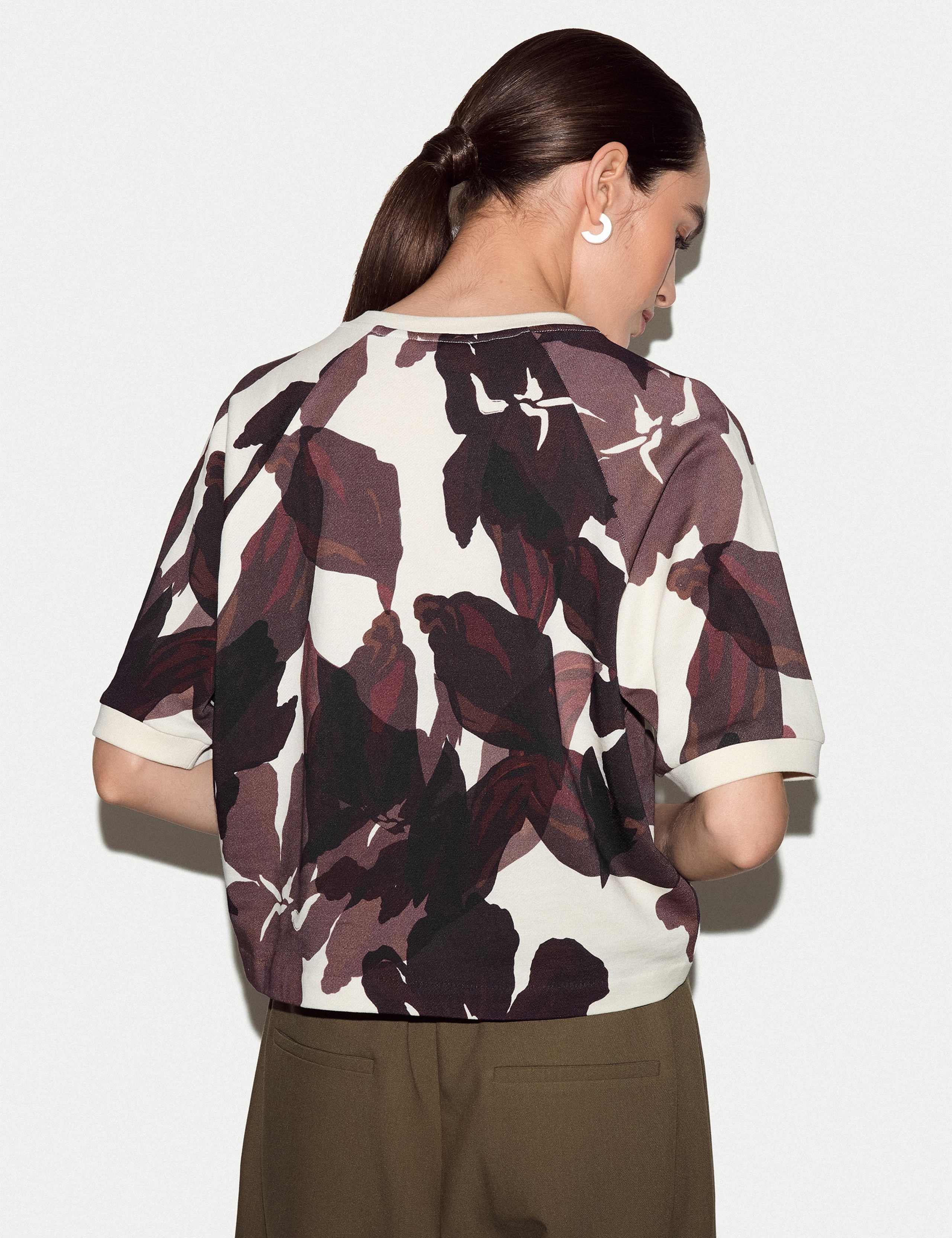 Pure Cotton Floral Crew Neck Sweatshirt 3 of 4