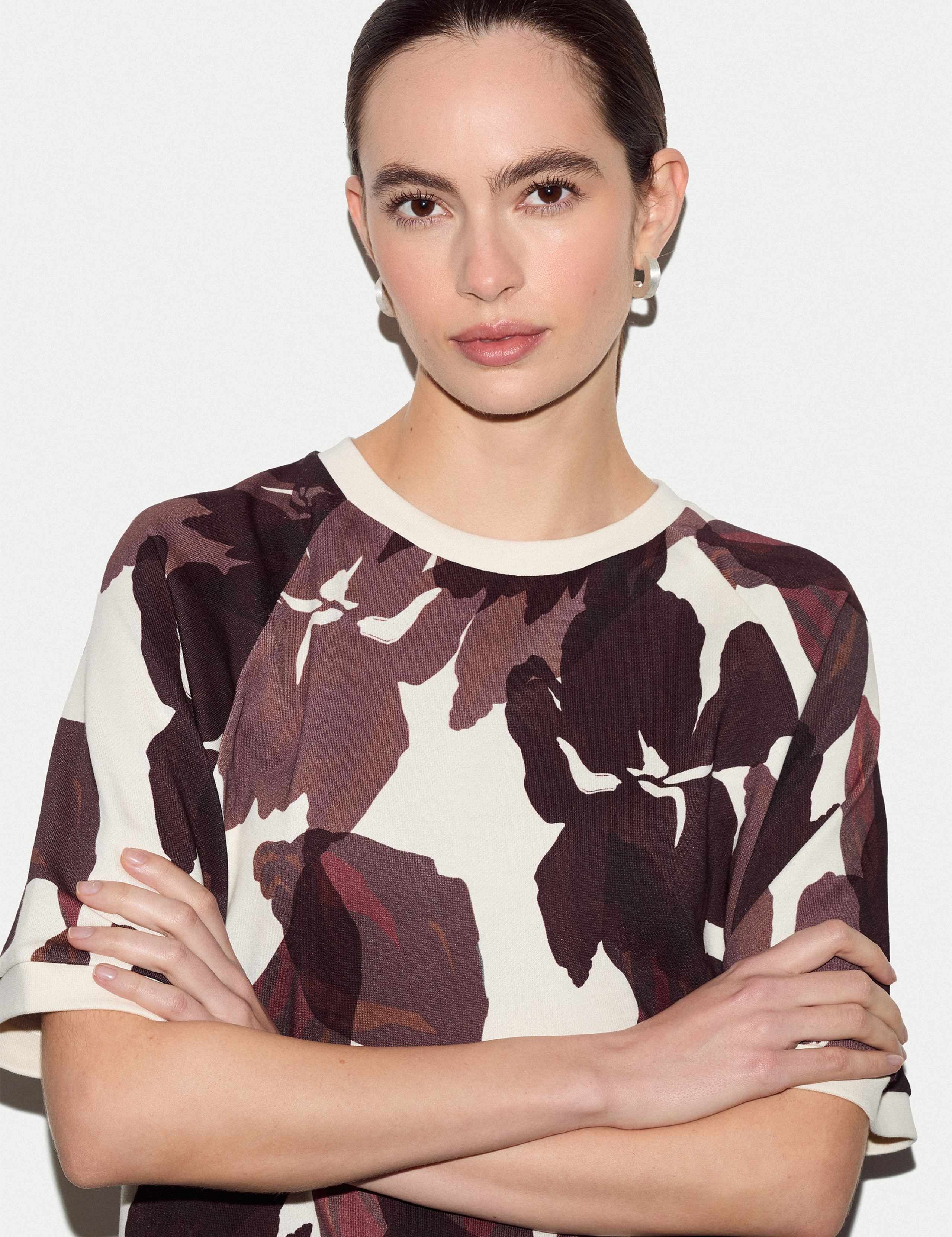 Pure Cotton Floral Crew Neck Sweatshirt 4 of 4