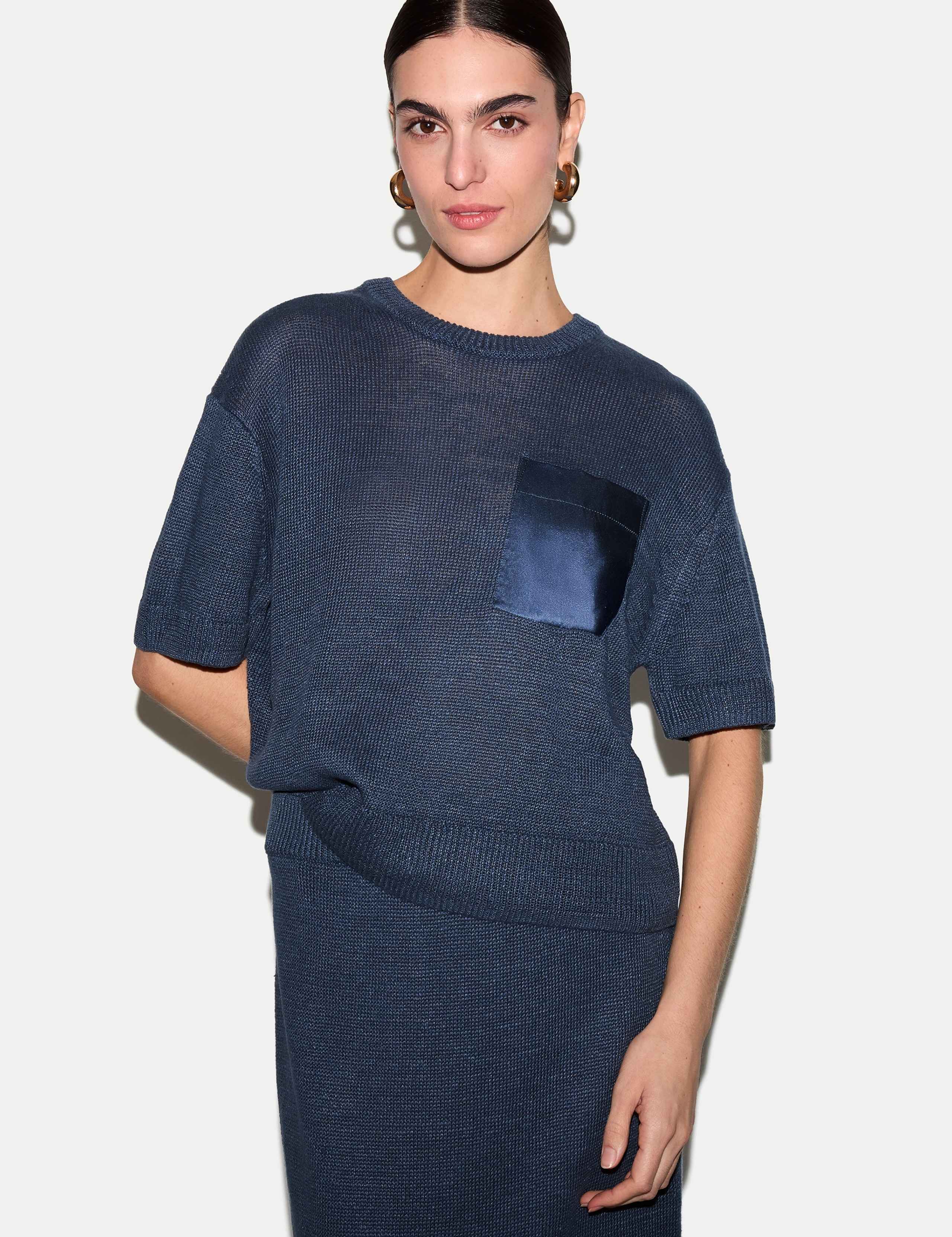 Pure Linen Textured Knitted Top 1 of 5