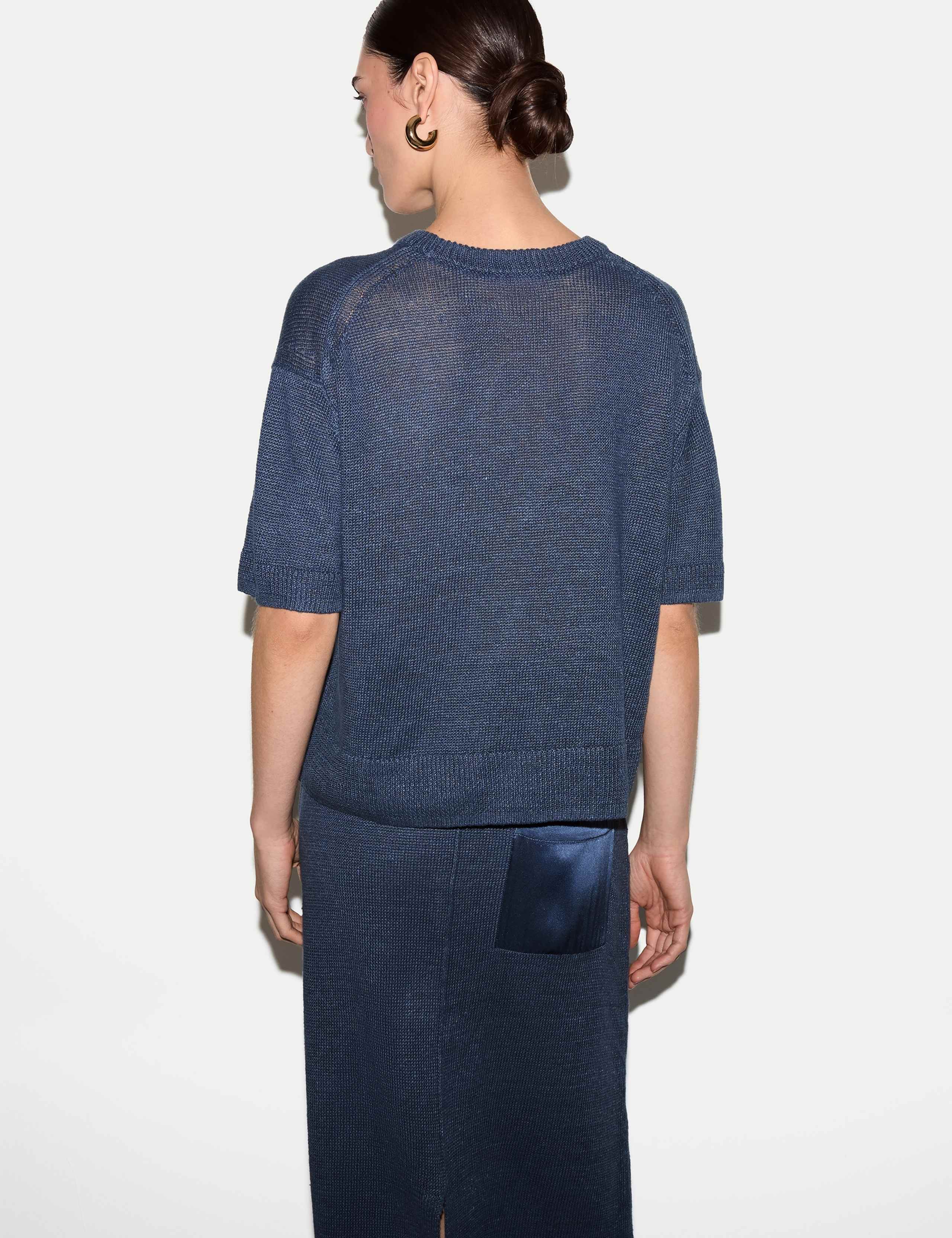 Pure Linen Textured Knitted Top 4 of 5